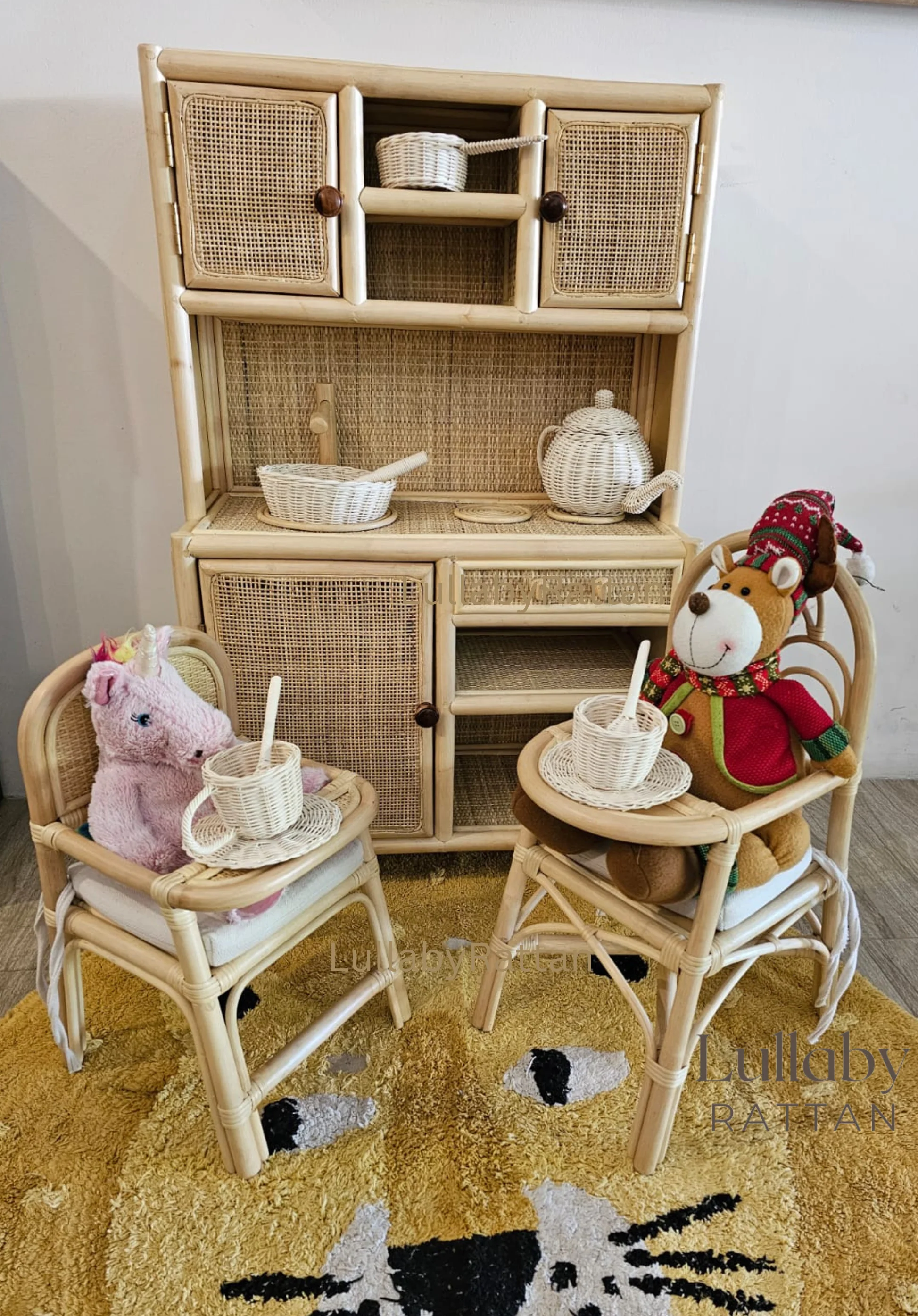 Sweet Moments Rattan Doll High Chair - Image 3