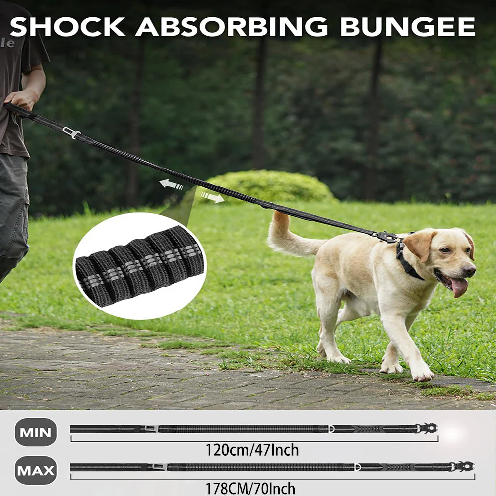 Tactical 'No-Pull' Bungee Leash - Upgraded Frog Clip - Image 6
