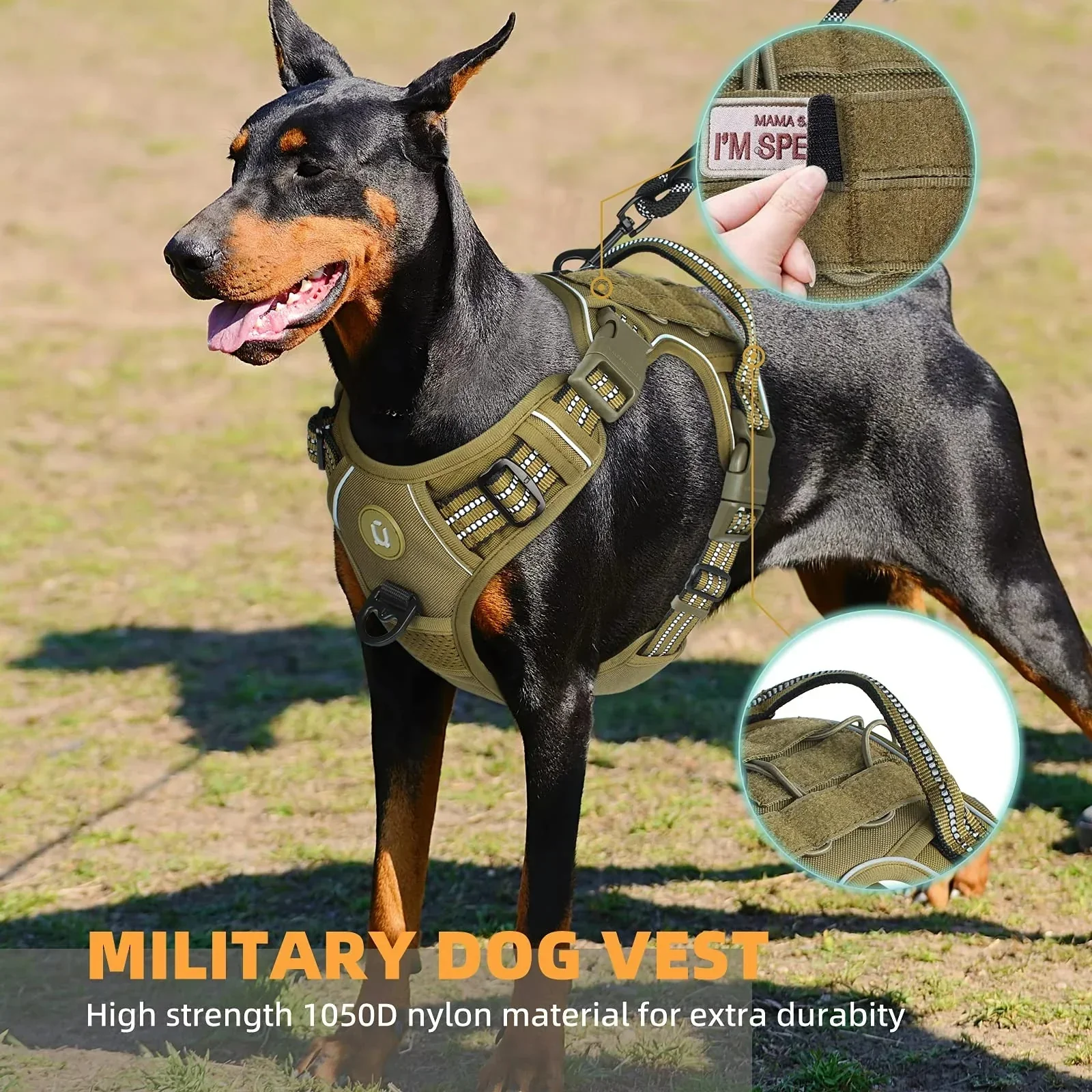 Tactical No-Pull Dog Harness – Adjustable MOLLE Military Vest for Medium & Large Dogs - Image 4