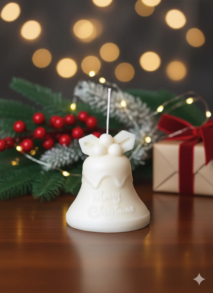 Tall Bell Christmas Candle for Elegant Holiday Décor - Image 2