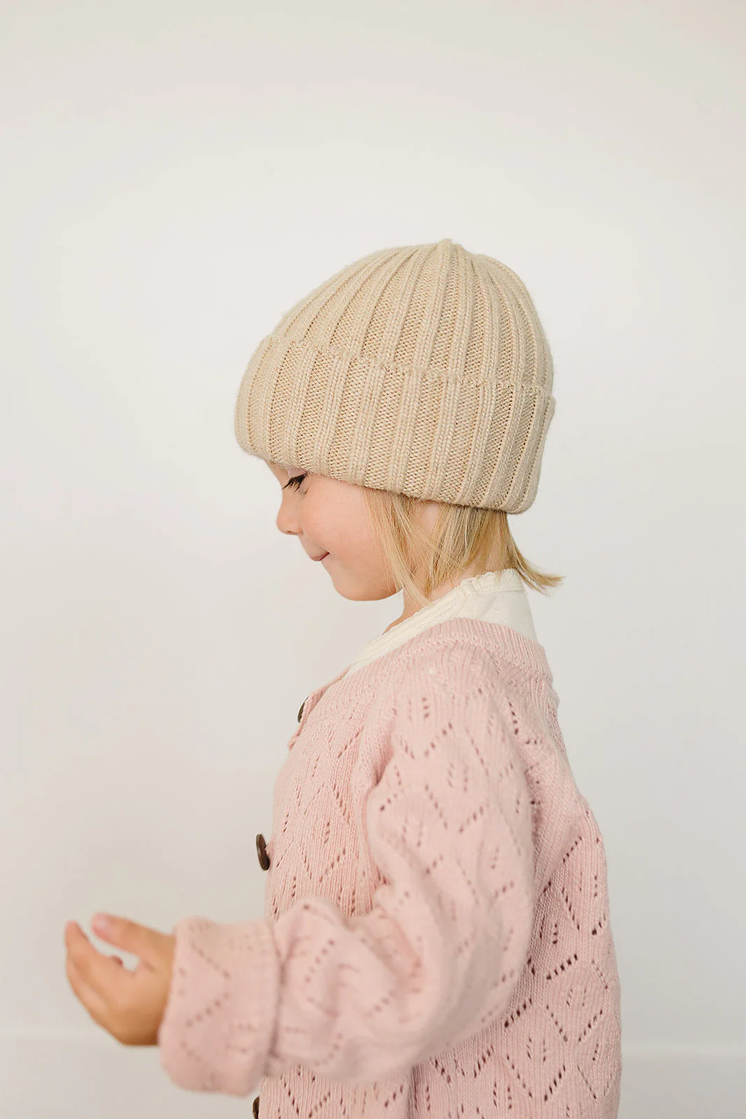 Tan Chunky Knit Beanie - Image 3