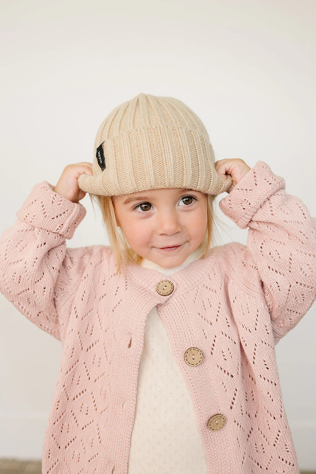 Tan Chunky Knit Beanie - Image 4