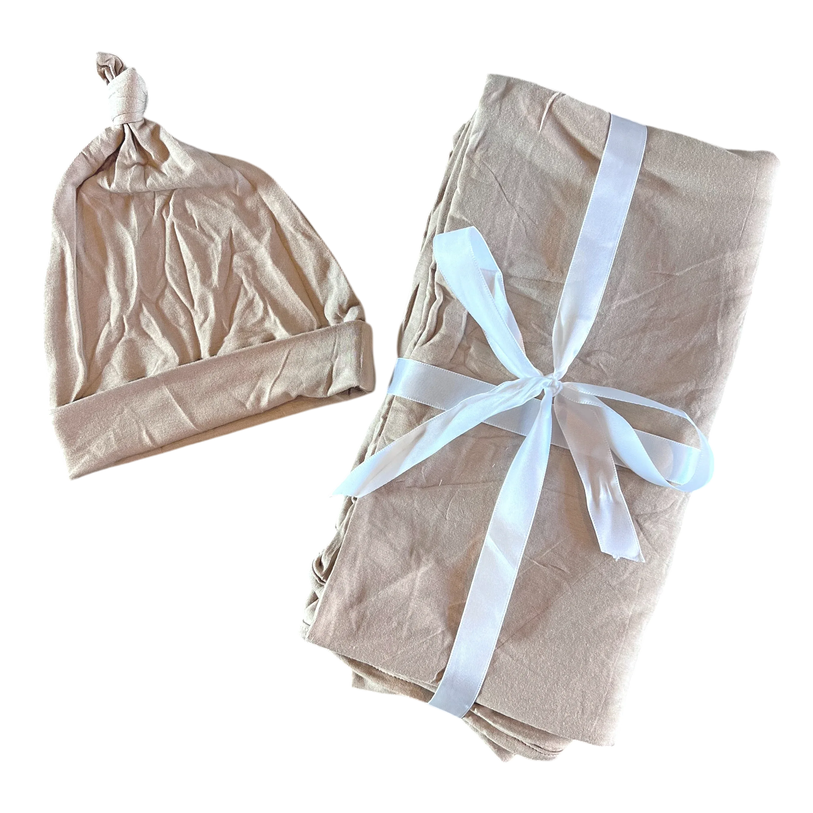 Tan Swaddle + Hat Set - Image 2
