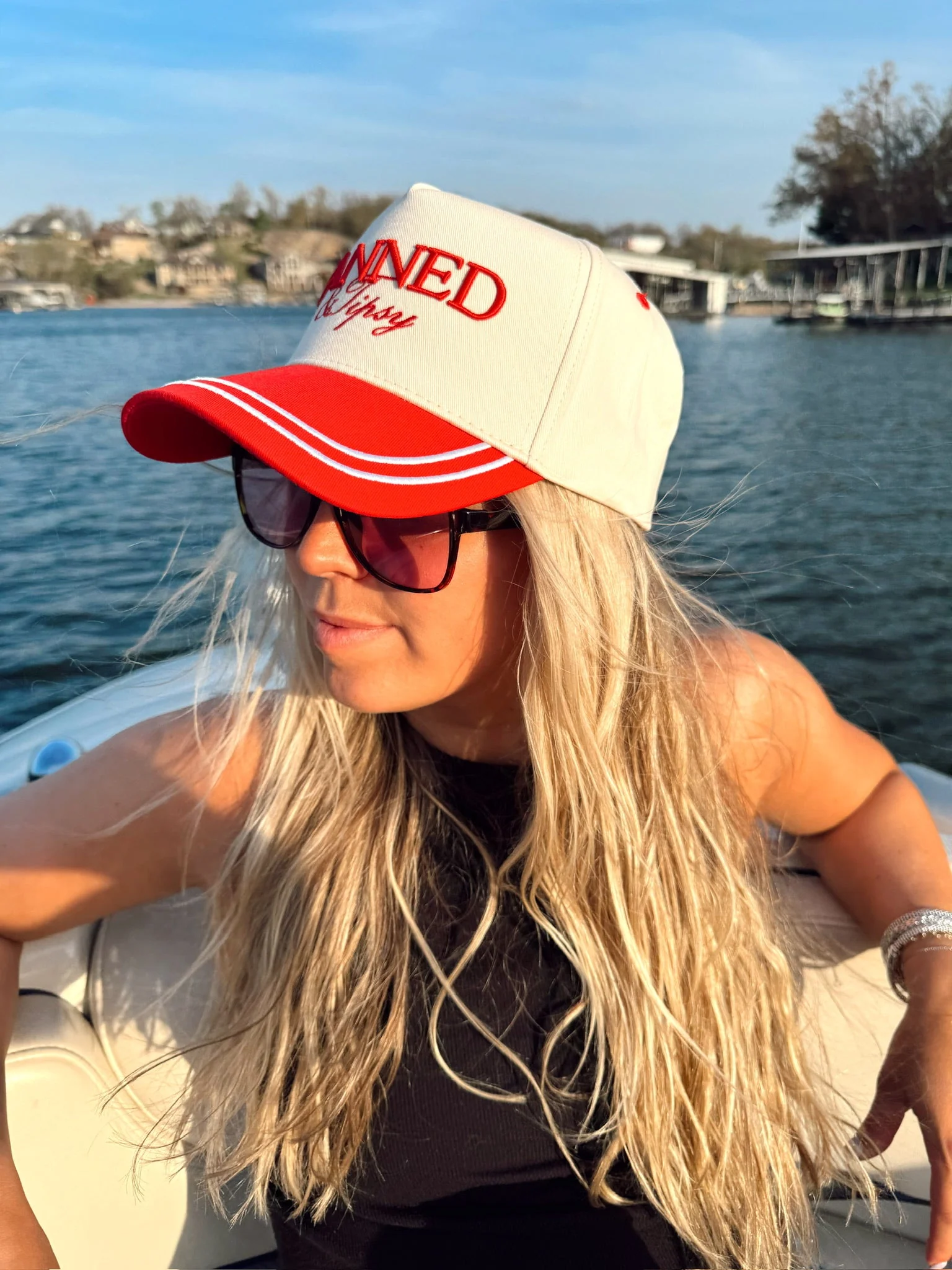 Tanned & Tipsy - Red Vintage Trucker Hat - Image 6