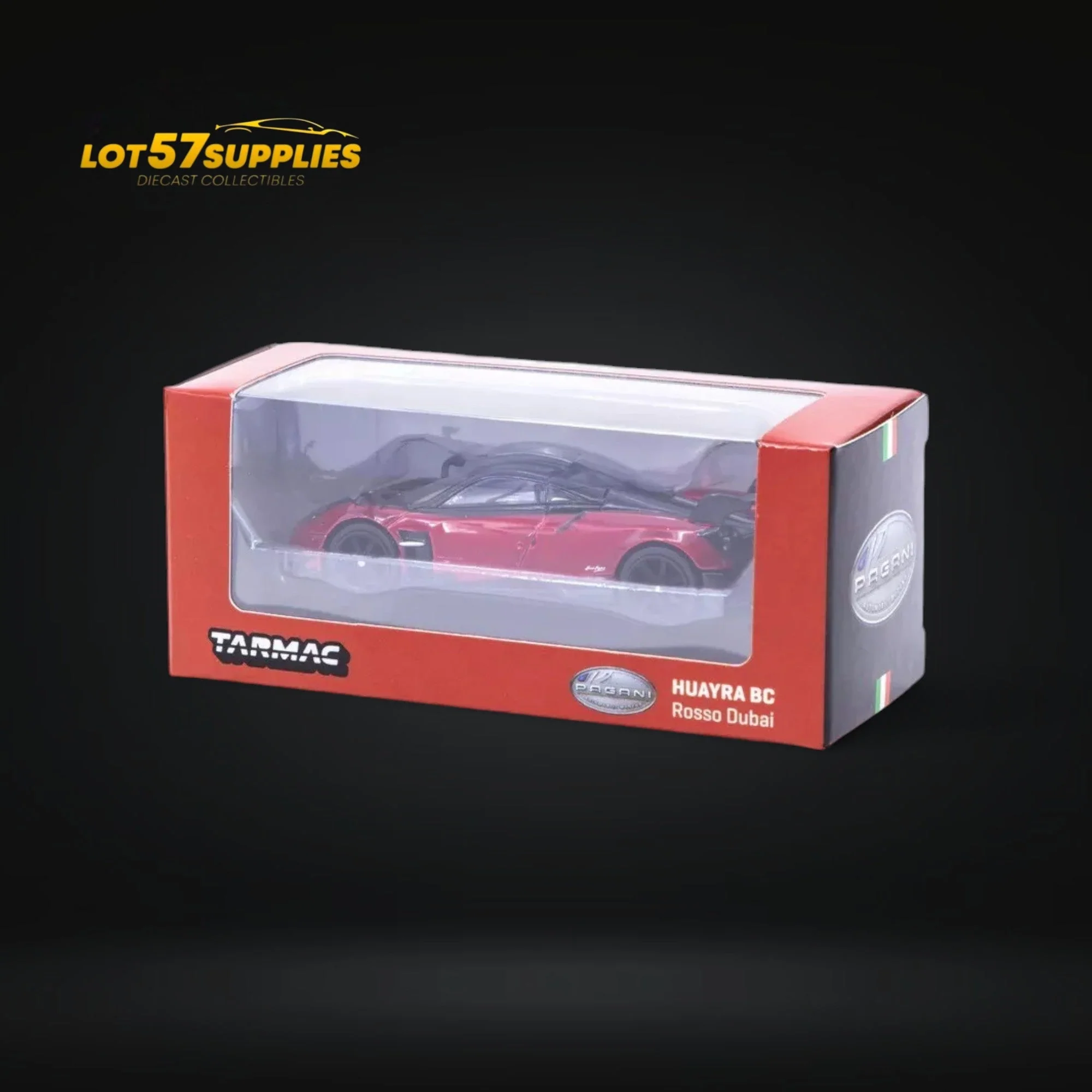 Tarmac Works Pagani Huayra BC Rosso Dubai 1:64 - Image 3