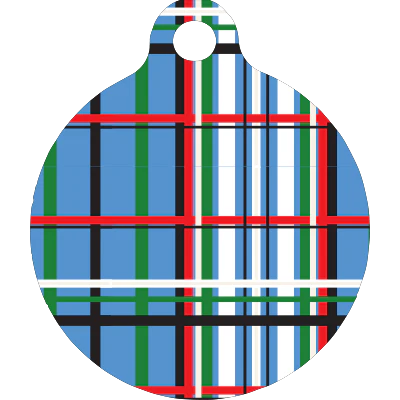Tartan Plaid Blue HD Dog ID Tag - Image 3
