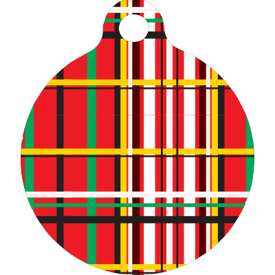 Tartan Plaid Red HD Dog ID Tag - Image 3