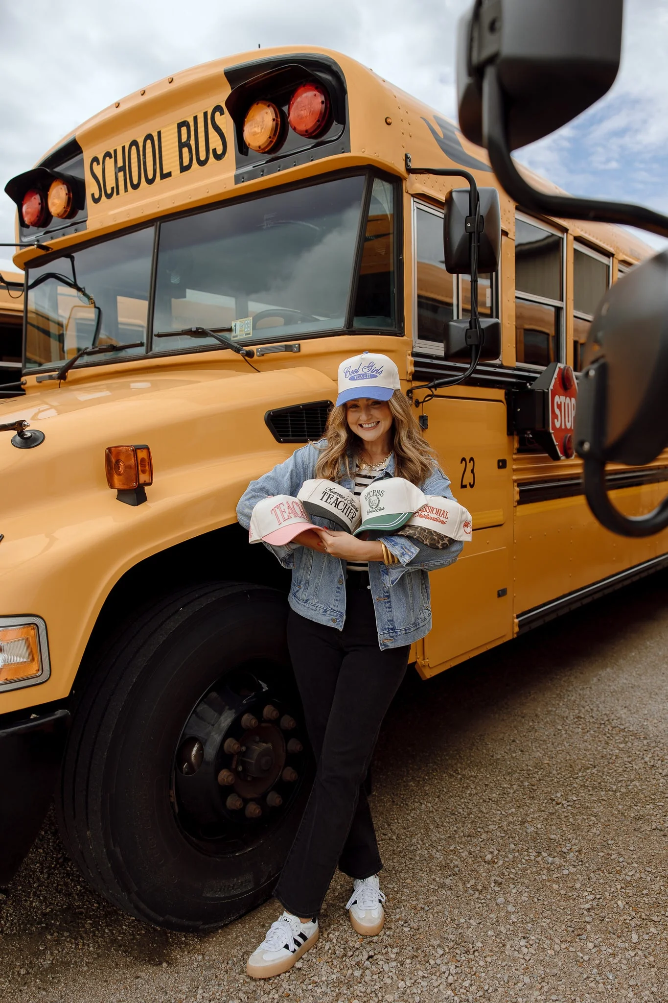 TEACH - Pink Vintage Trucker Hat - Image 14