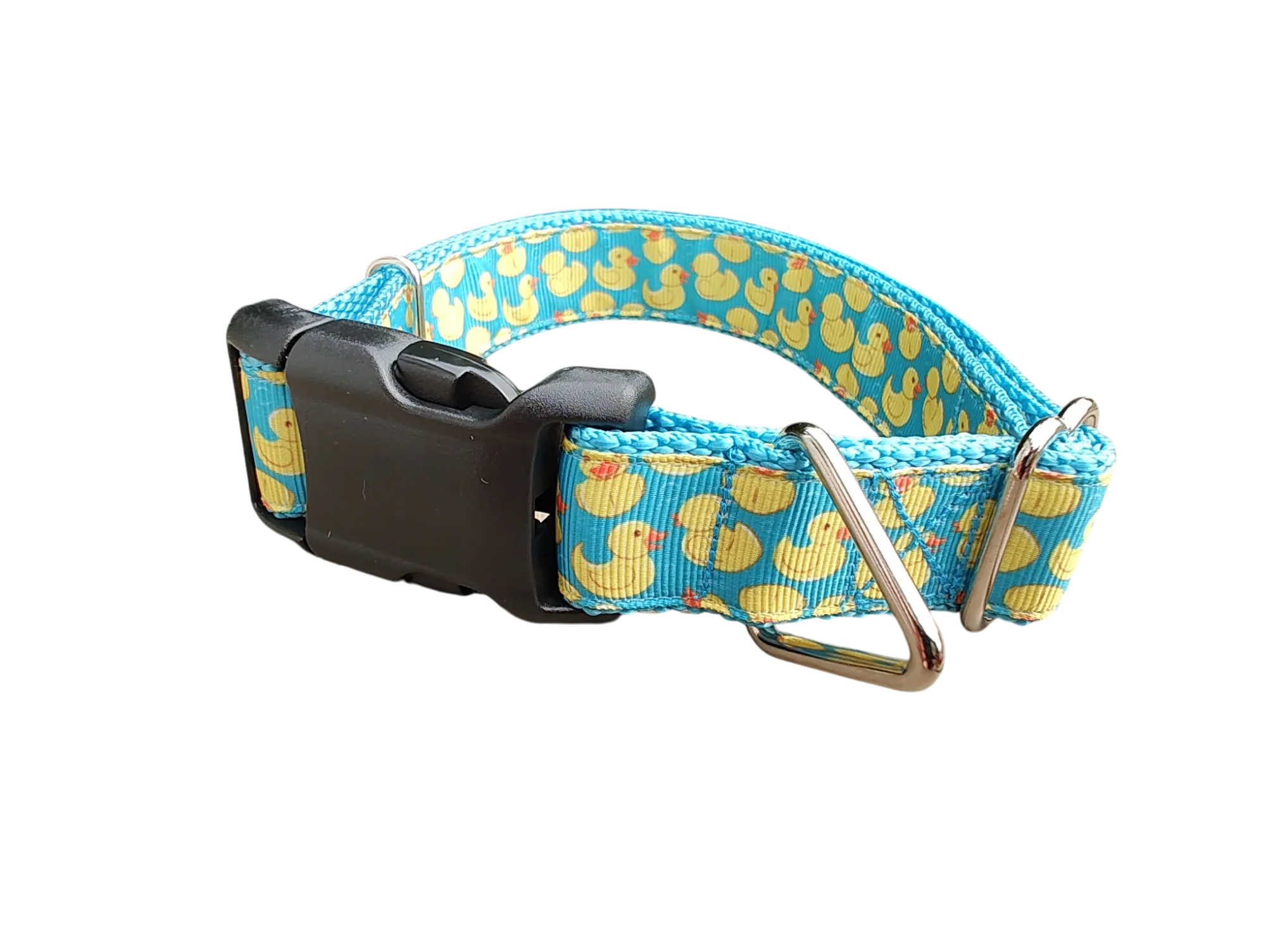 Teal Rubber Duckies Nylon Dog Collar - Image 2