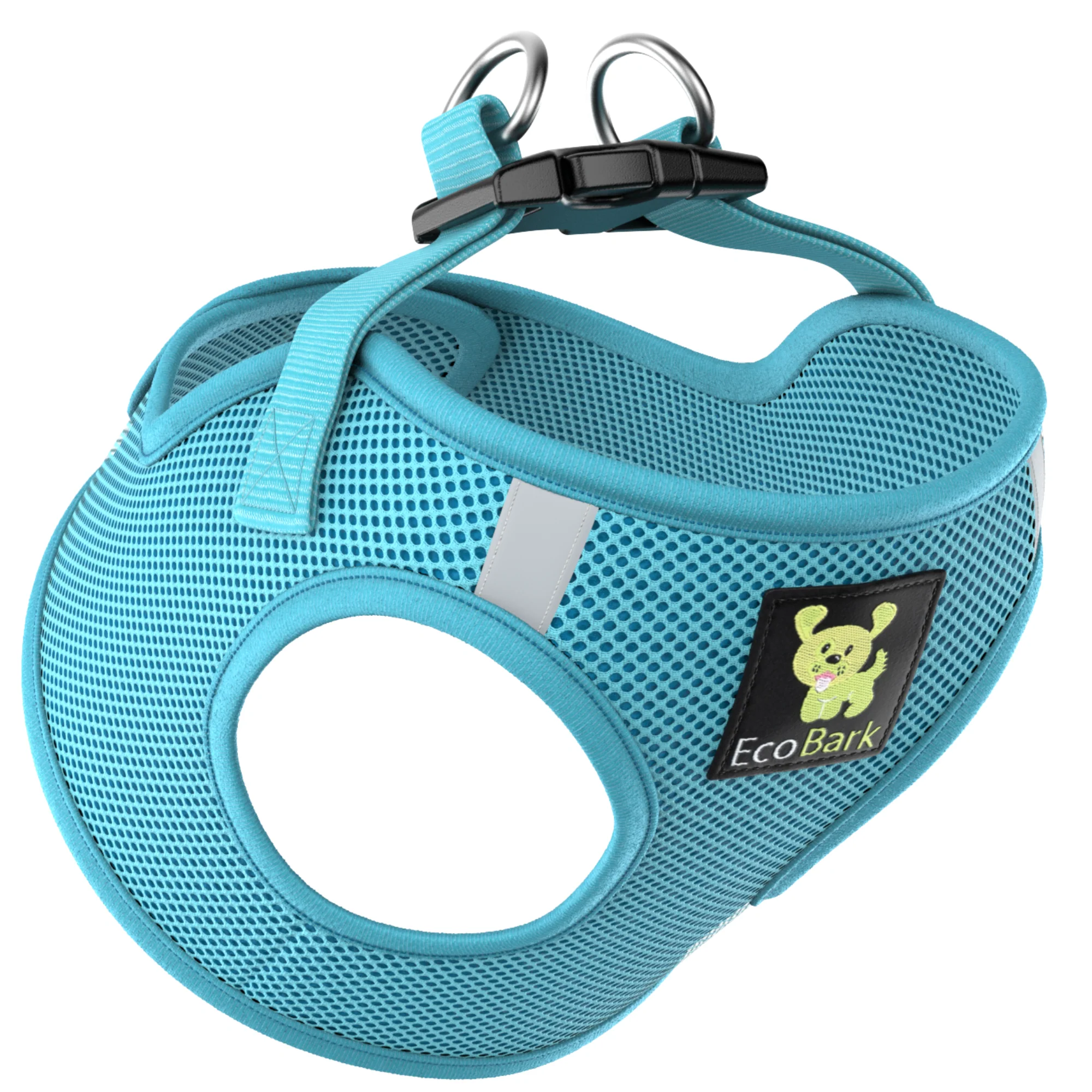 Teal Step In Dog Harness - Rapid Fastener Reflective Soft Mesh Vest Halter for Puppies and XXXS to Small Dogs - Image 20