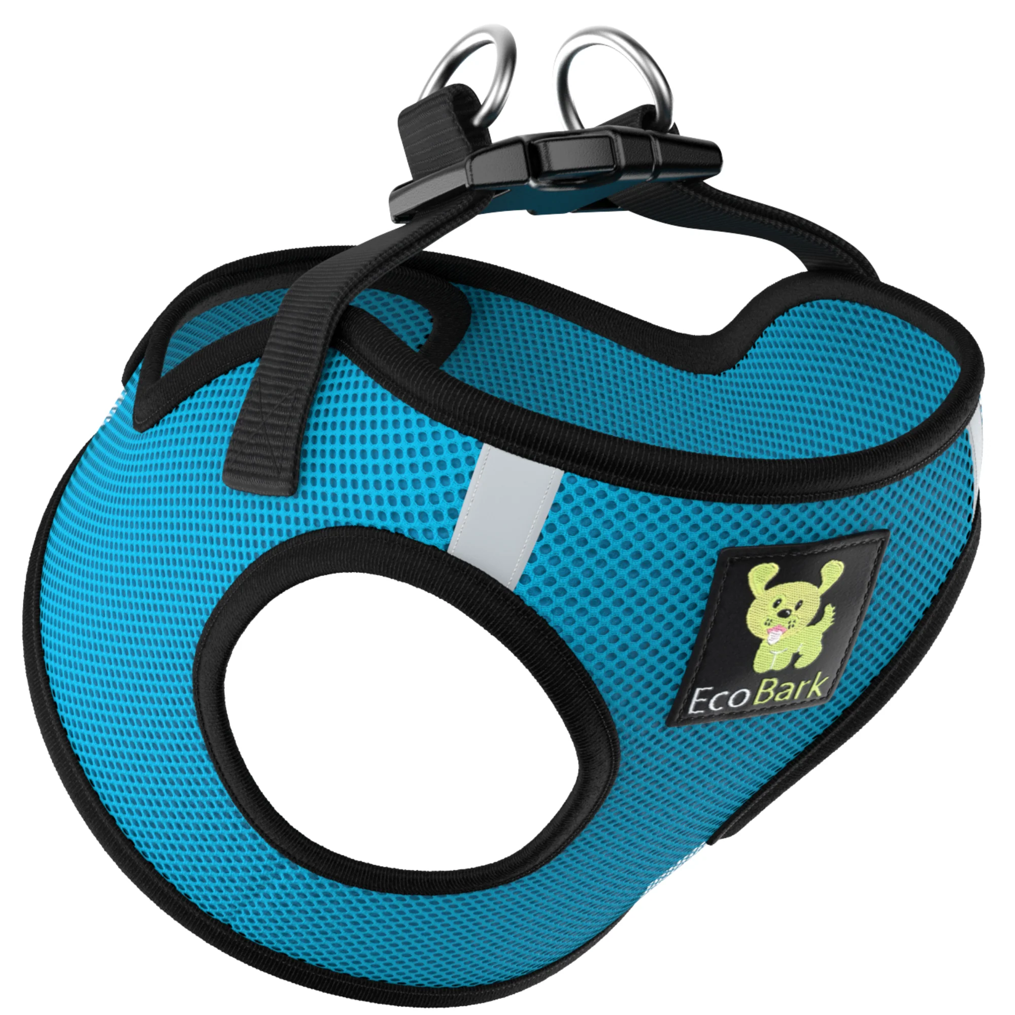 Teal Step In Dog Harness - Rapid Fastener Reflective Soft Mesh Vest Halter for Puppies and XXXS to Small Dogs - Image 9