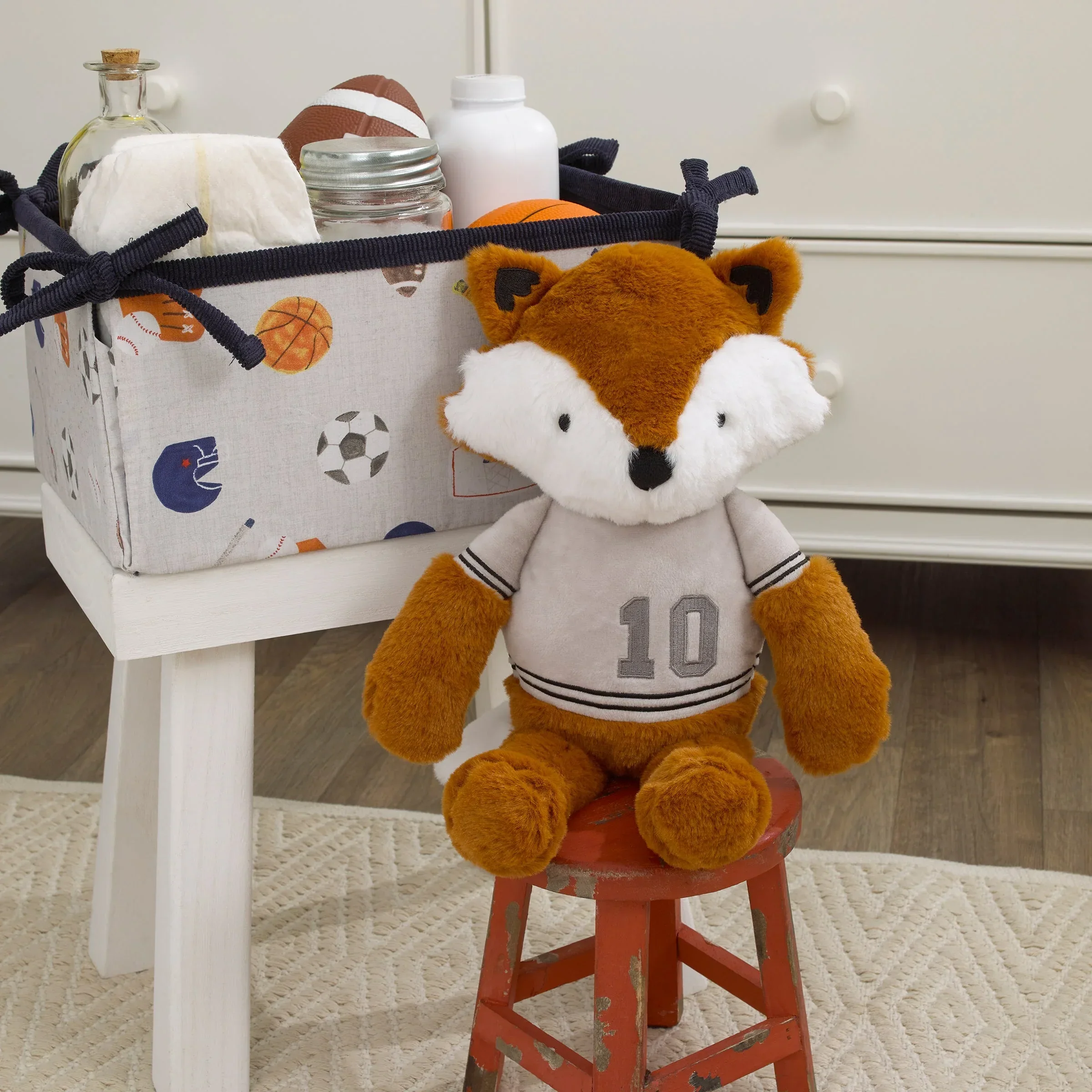 Team All Star Dark Orange and Ivory "Ace" The Plush Fox Stuffed Animal with Jersey - Image 4