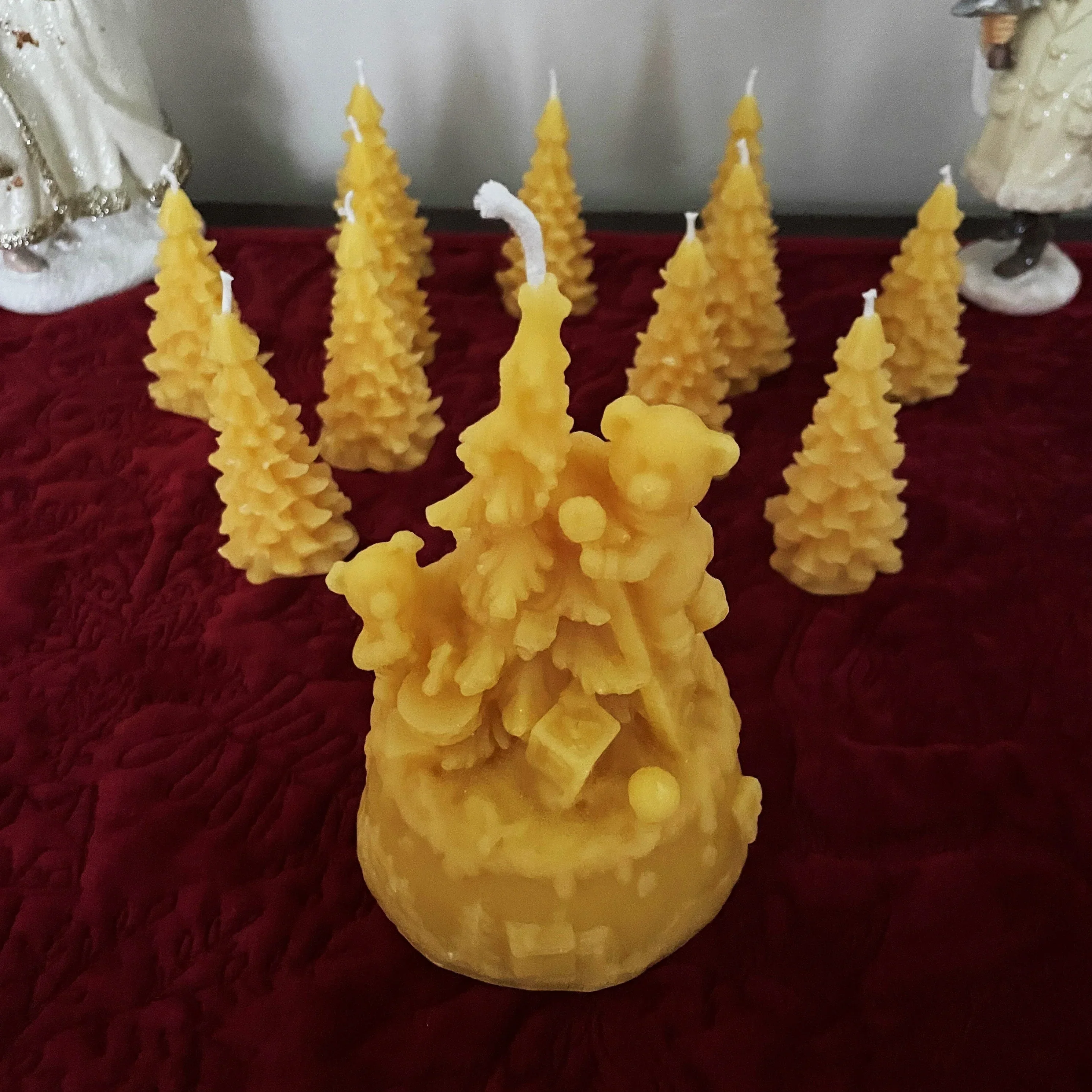 Teddy Bear Christmas Tree Beeswax Candles - Image 2
