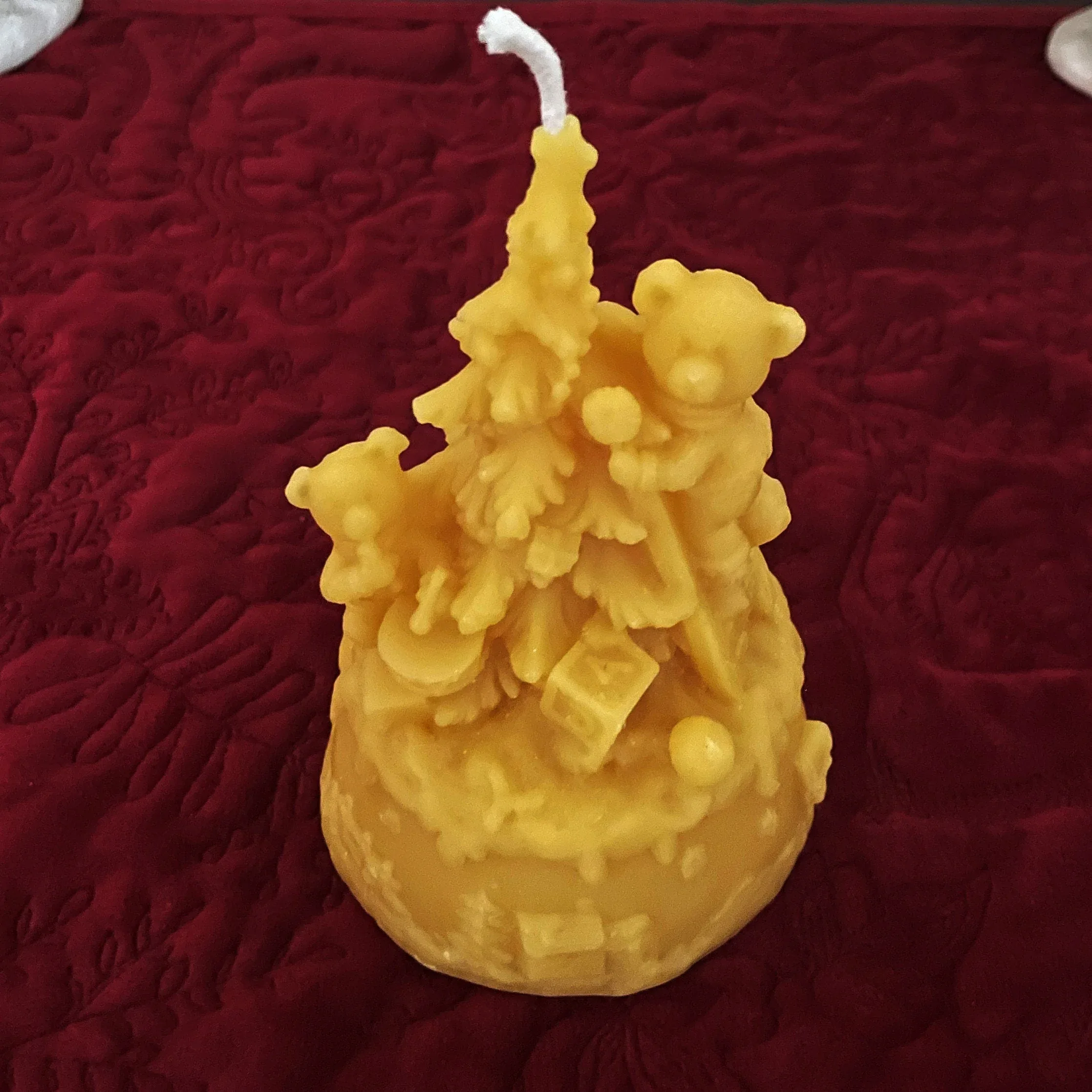 Teddy Bear Christmas Tree Beeswax Candles - Image 3