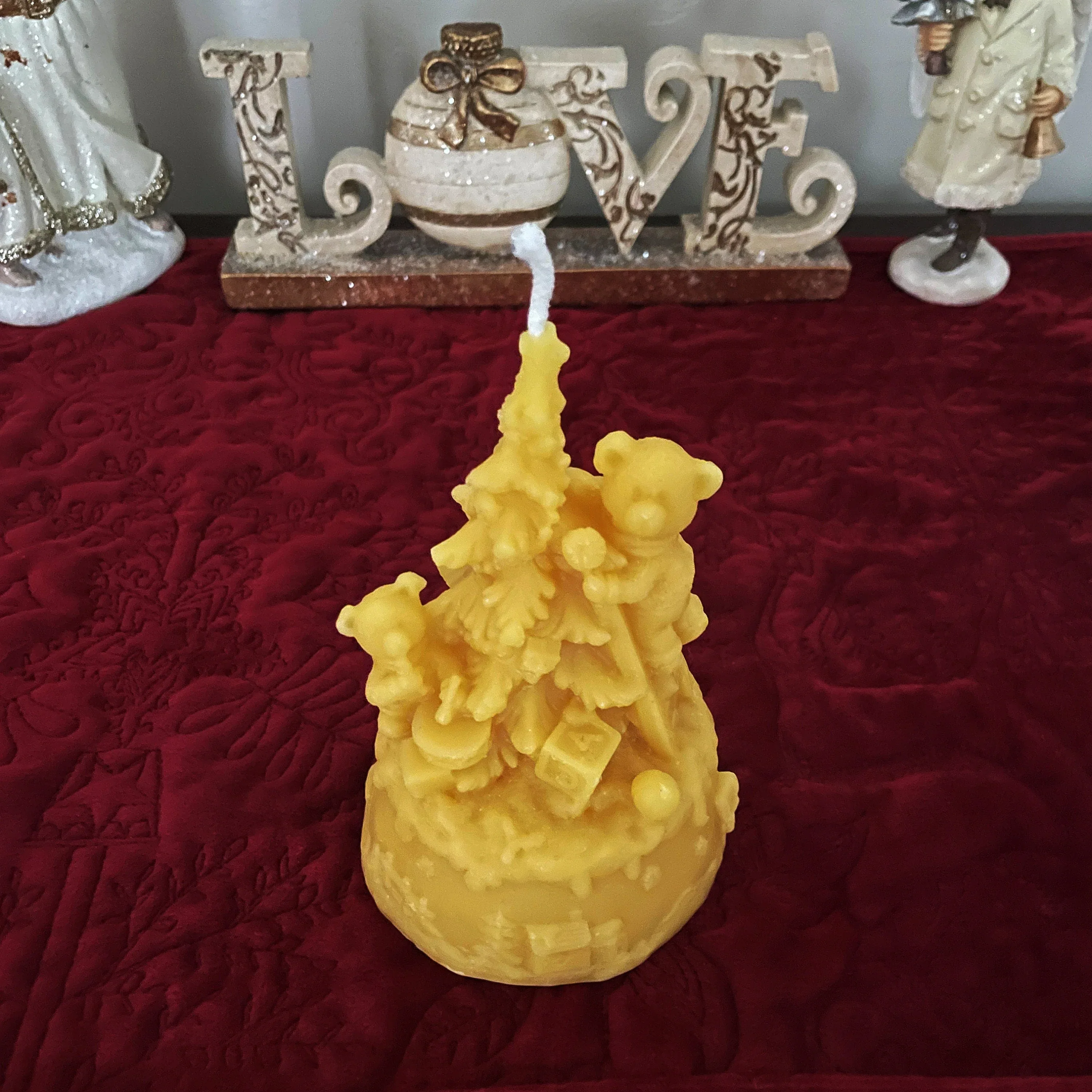 Teddy Bear Christmas Tree Beeswax Candles - Image 6