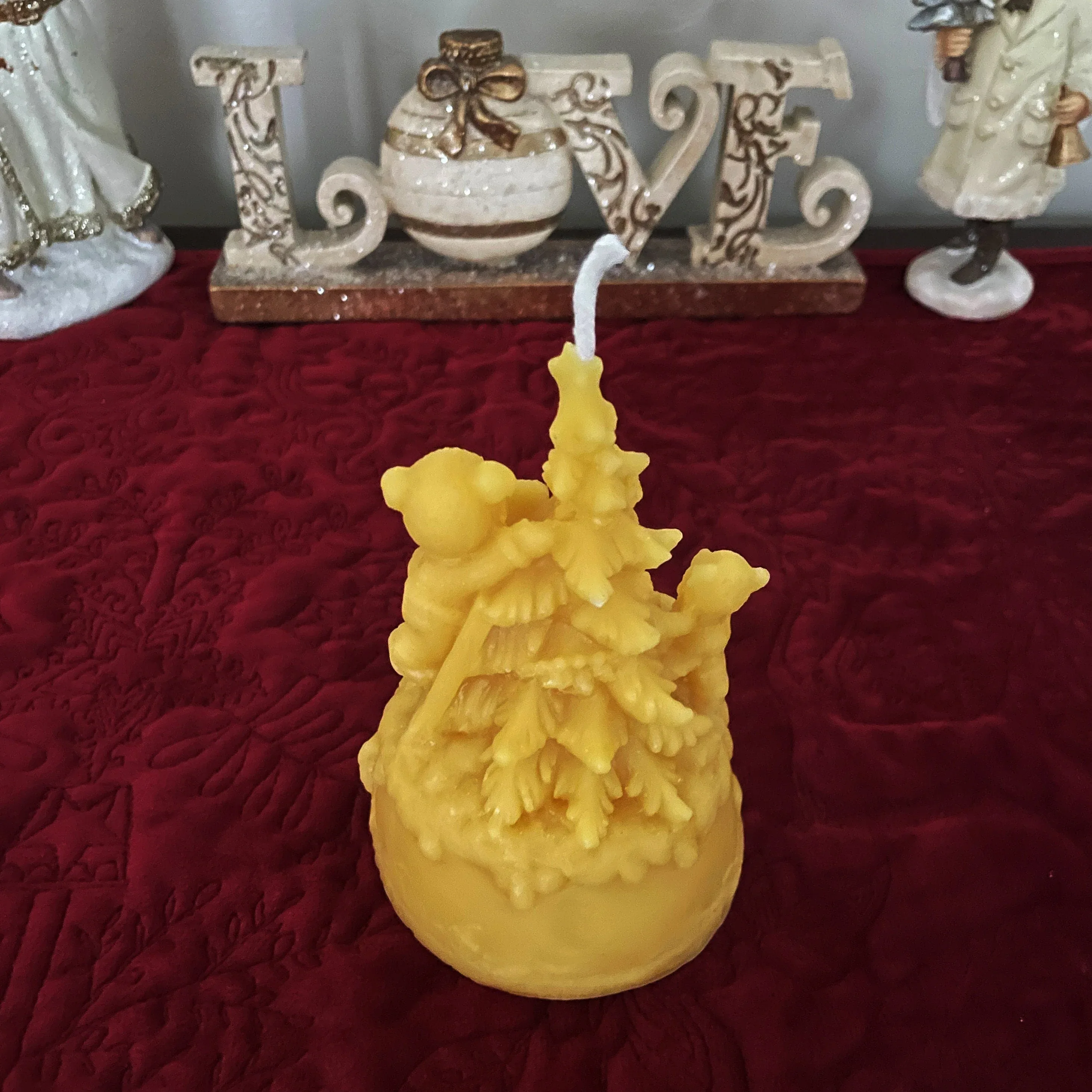 Teddy Bear Christmas Tree Beeswax Candles - Image 7