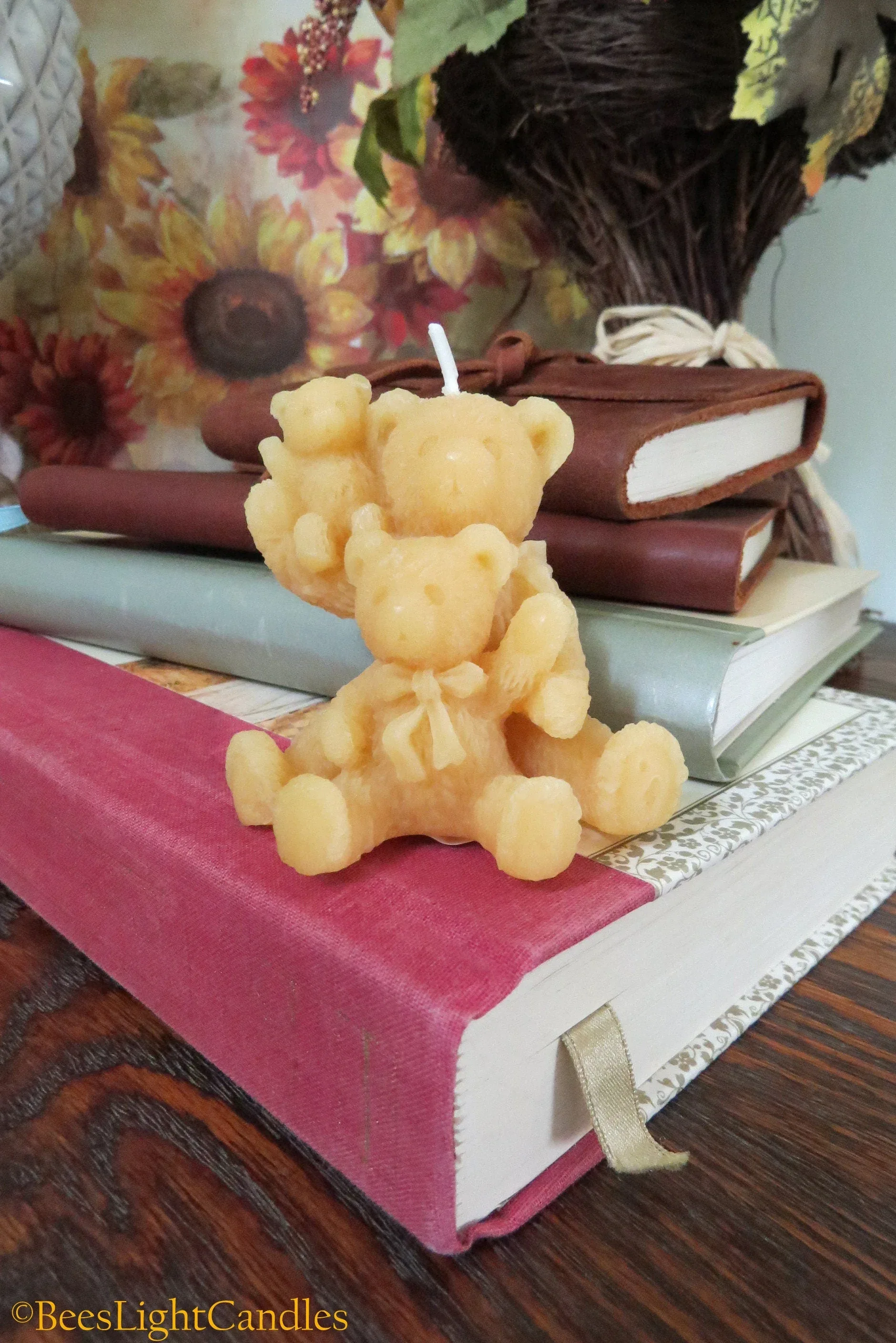Teddy Bear Family Beeswax Candle - Image 3
