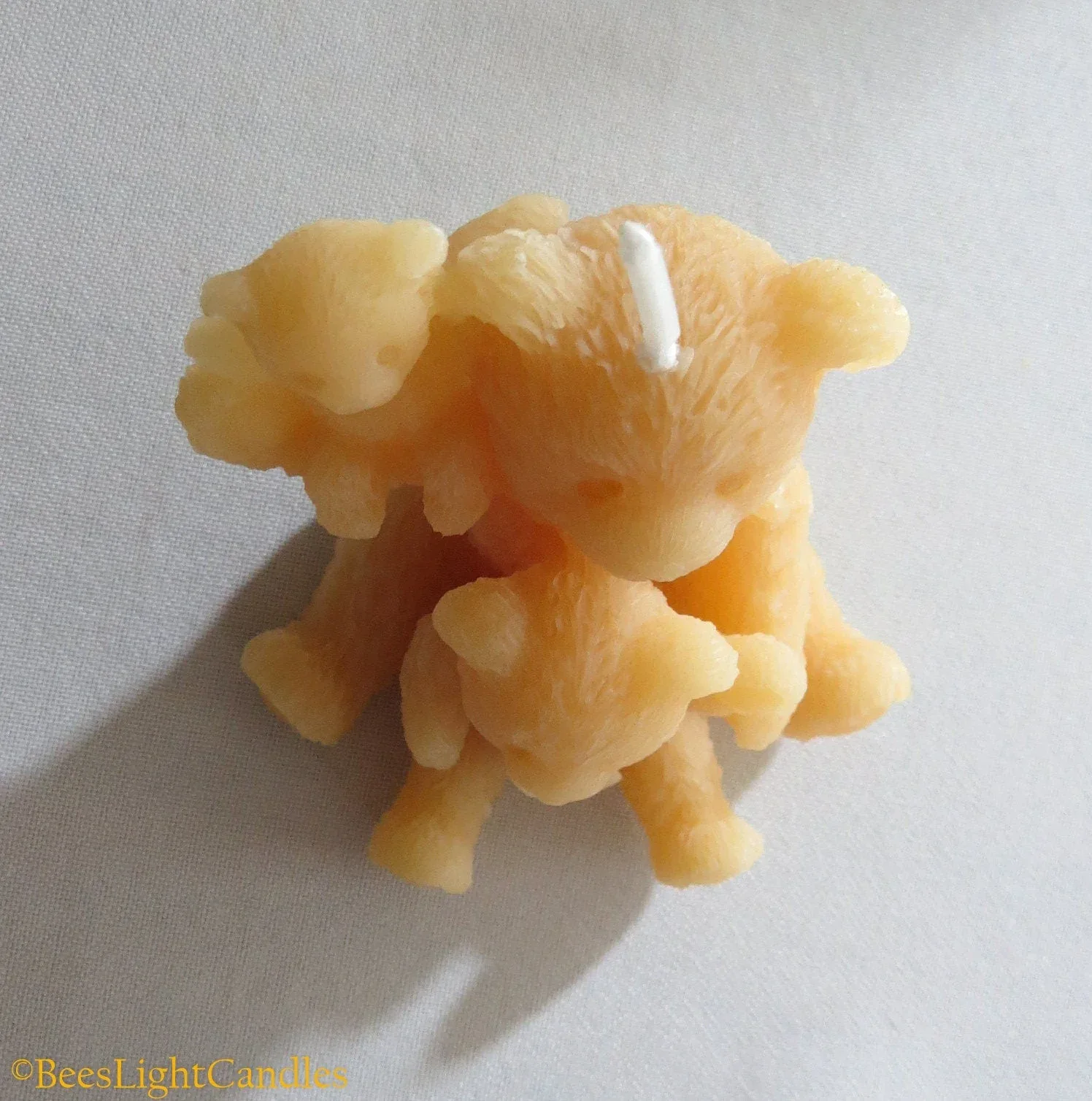 Teddy Bear Family Beeswax Candle - Image 5