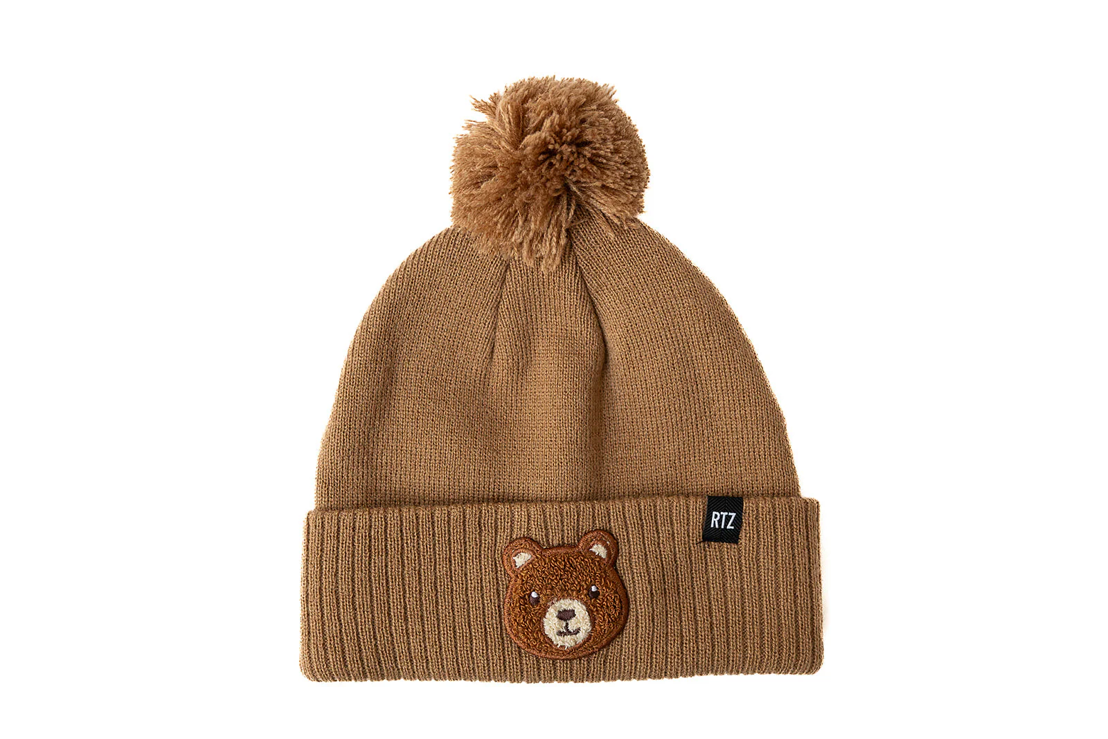 Teddy Bear Patch Pom Pom Hat - Image 2