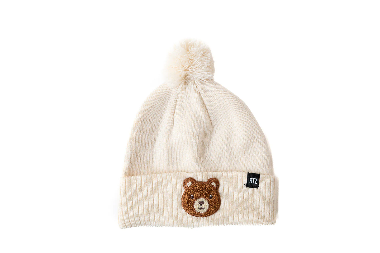 Teddy Bear Patch Pom Pom Hat - Image 4