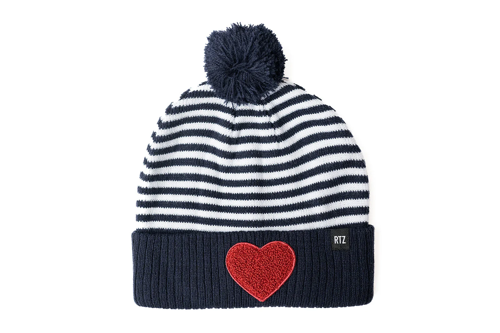 Terry Heart Patch Pom Pom Hat - Image 13