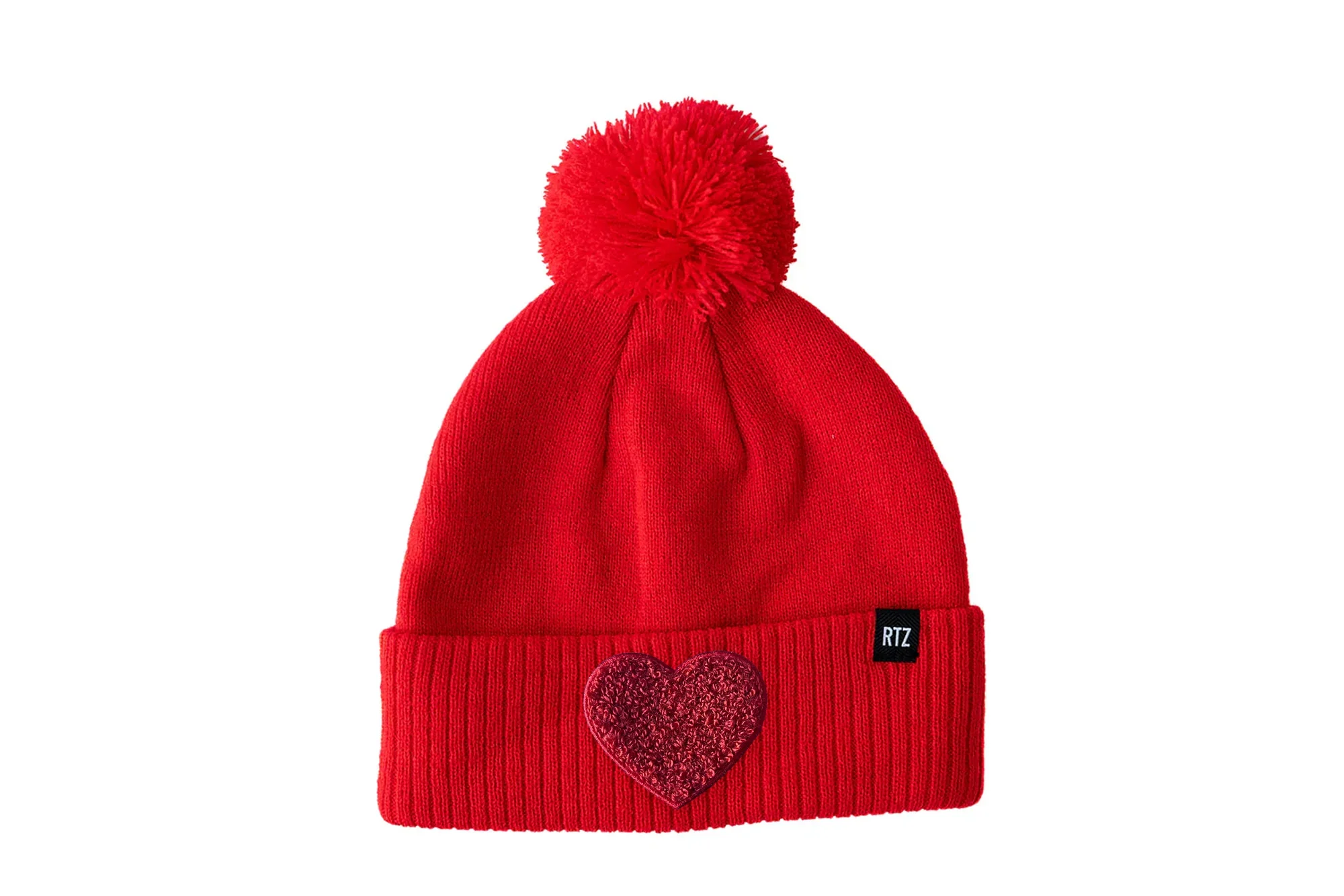 Terry Heart Patch Pom Pom Hat - Image 17