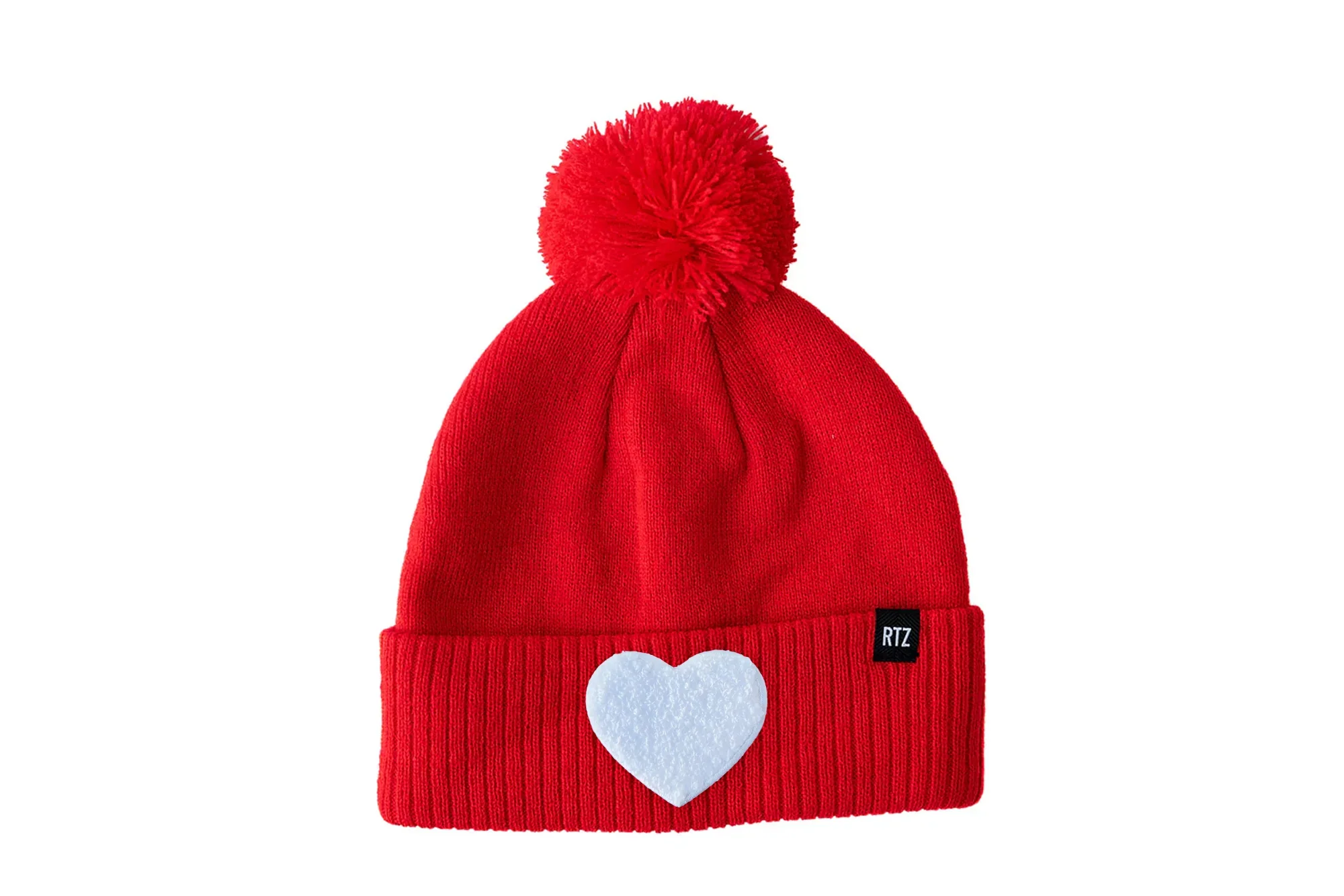Terry Heart Patch Pom Pom Hat - Image 18