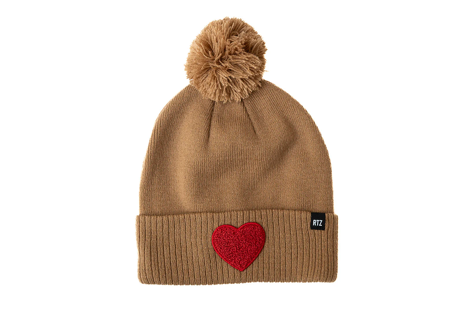 Terry Heart Patch Pom Pom Hat - Image 4