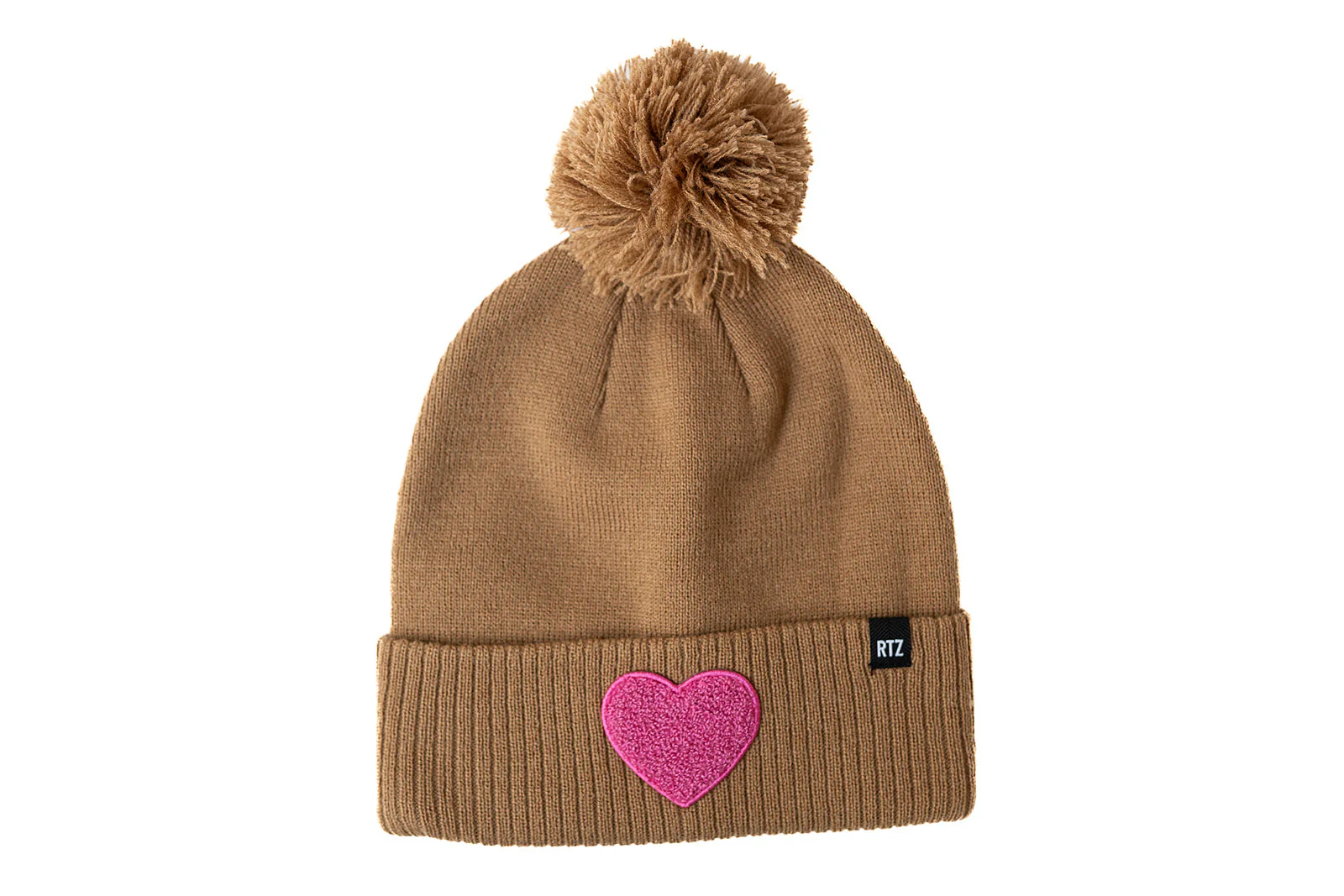 Terry Heart Patch Pom Pom Hat - Image 5