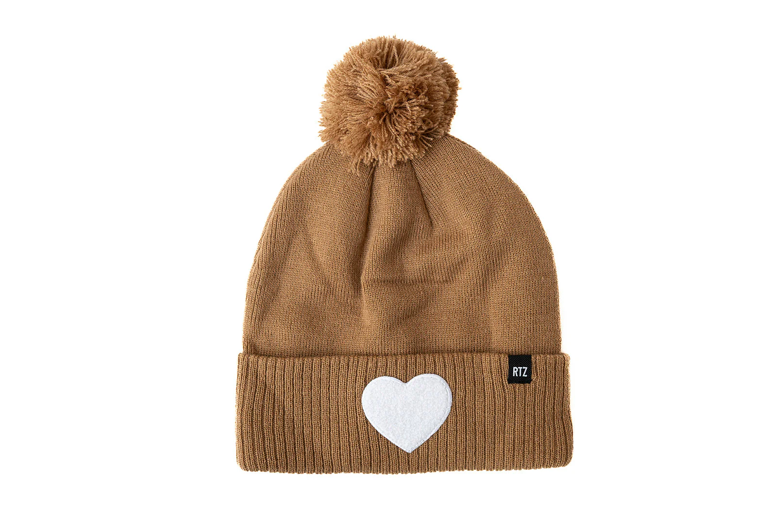 Terry Heart Patch Pom Pom Hat - Image 6