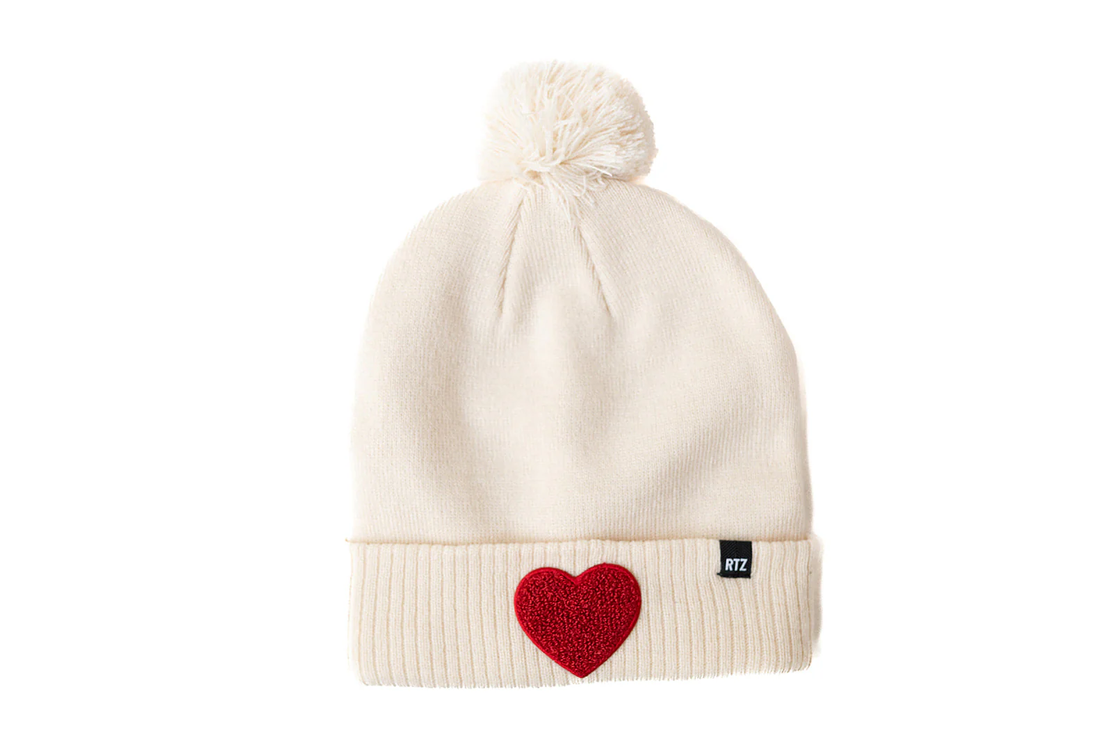 Terry Heart Patch Pom Pom Hat - Image 7