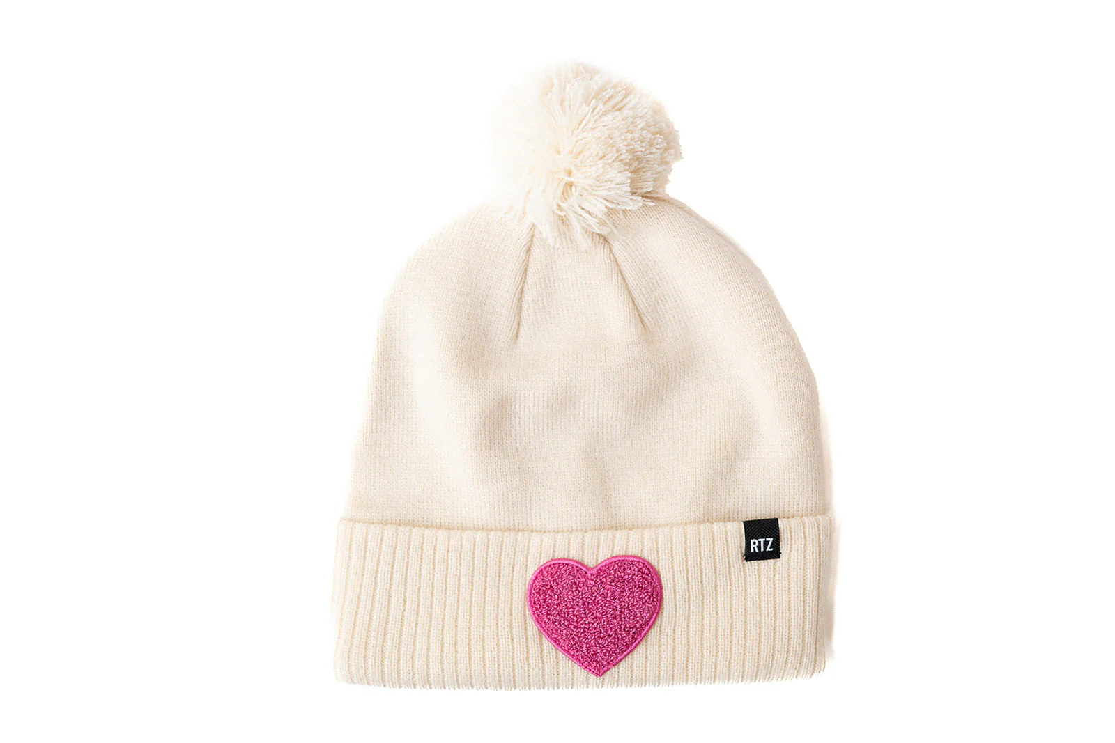 Terry Heart Patch Pom Pom Hat - Image 8