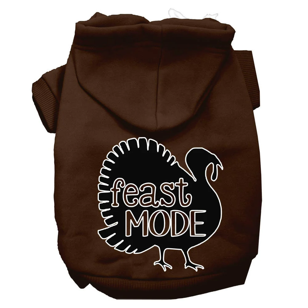Thanksgiving Pet, Dog and Cat Hoodie Screen Printed, "Feast Mode" - Image 5