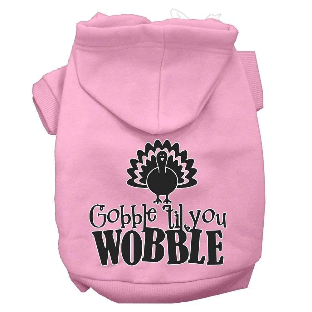 Thanksgiving Pet, Dog and Cat Hoodie Screen Printed, "Gobble 'Til You Wobble" - Image 10