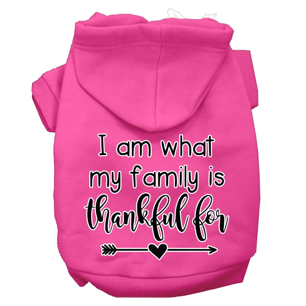 Thanksgiving Pet, Dog and Cat Hoodie Screen Printed, "I Am What My Family Is Thankful For" - Image 4