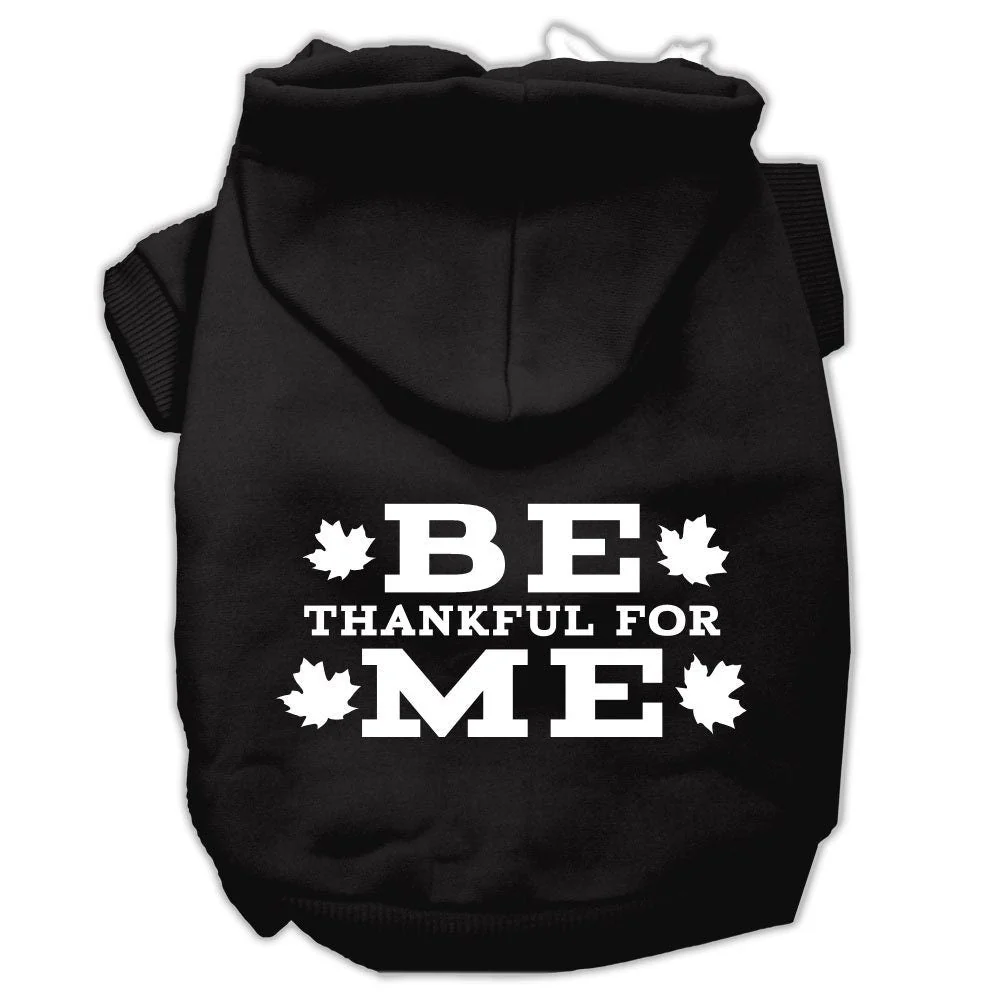 Thanksgiving Pet Dog & Cat Hoodie Screen Printed, "Be Thankful for Me" - Image 6