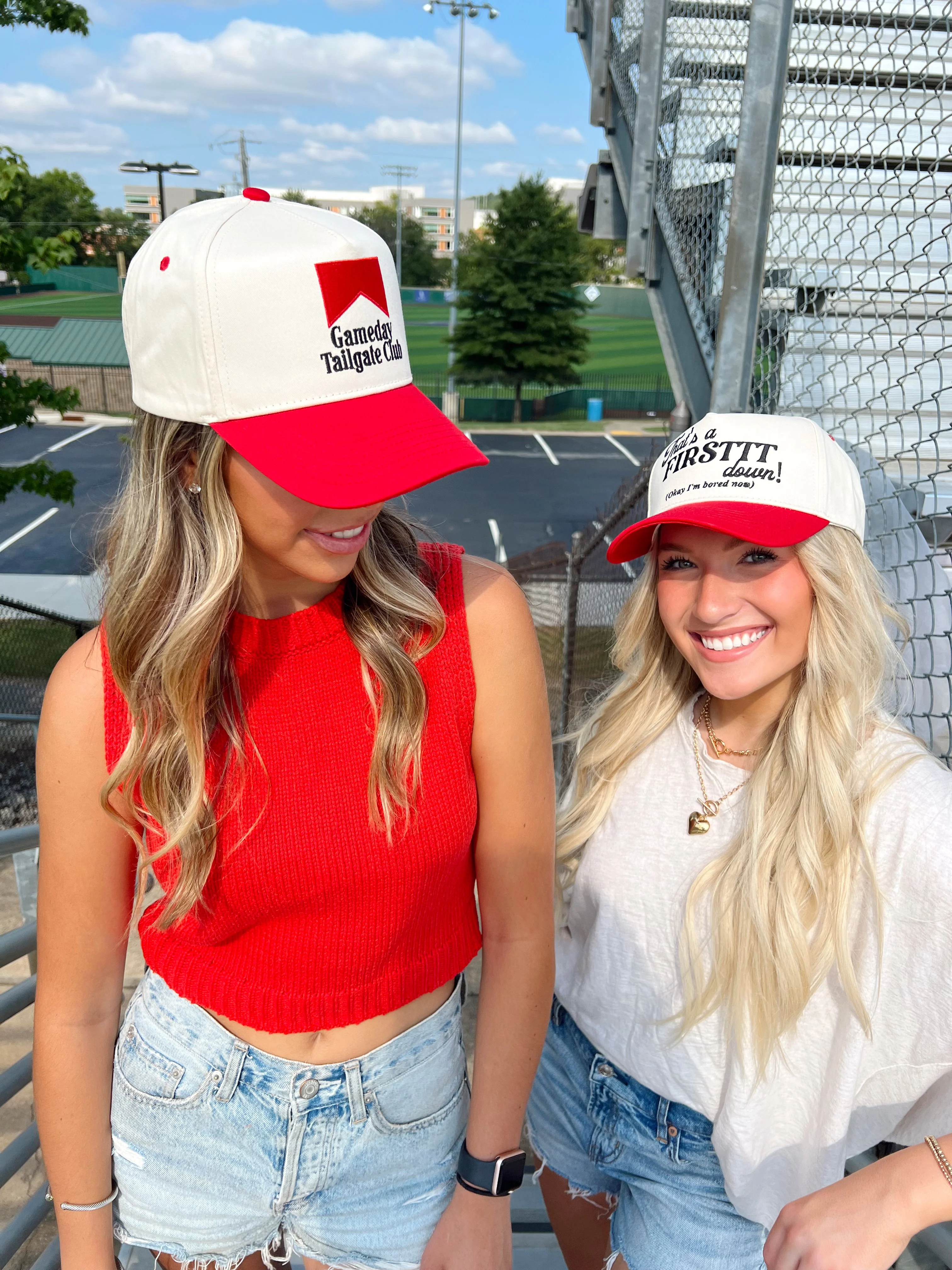 That's a Firstttt Down Vintage Trucker Hat - Red - Image 4
