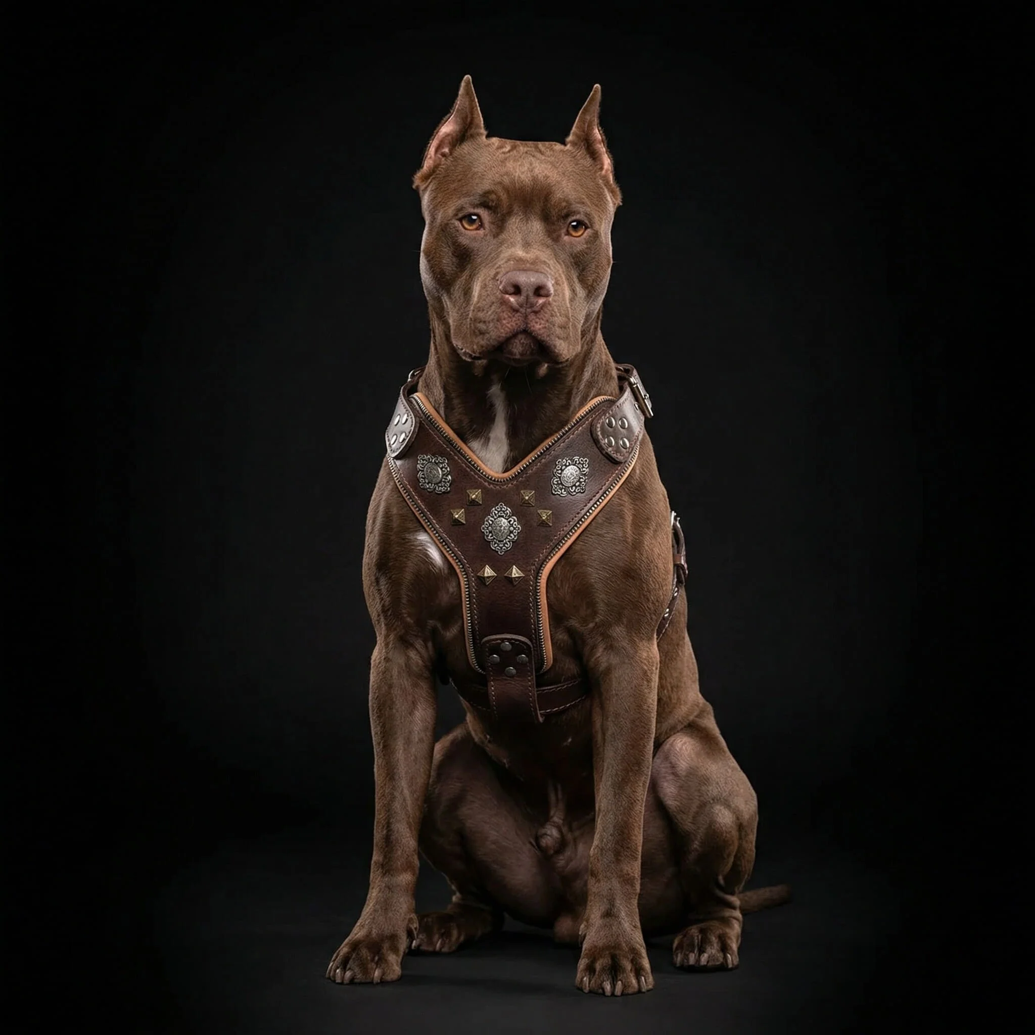 The "Aztec" big dogs harness BROWN - Image 3