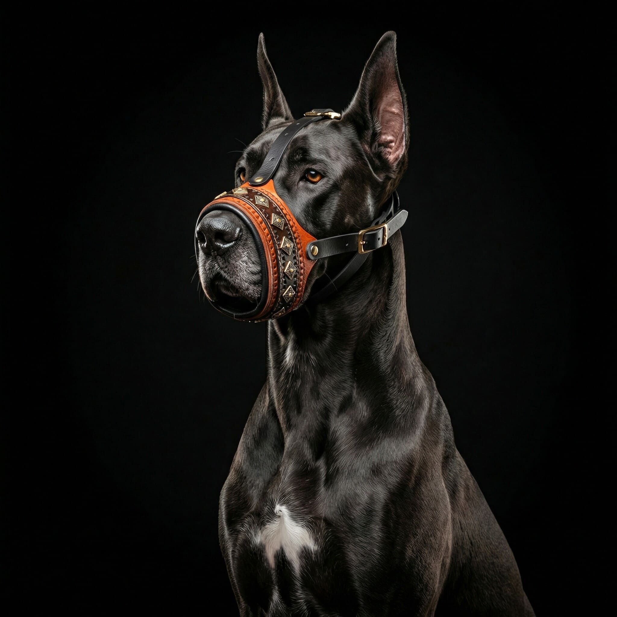 The "Balteus" leather muzzle BROWN - Image 2