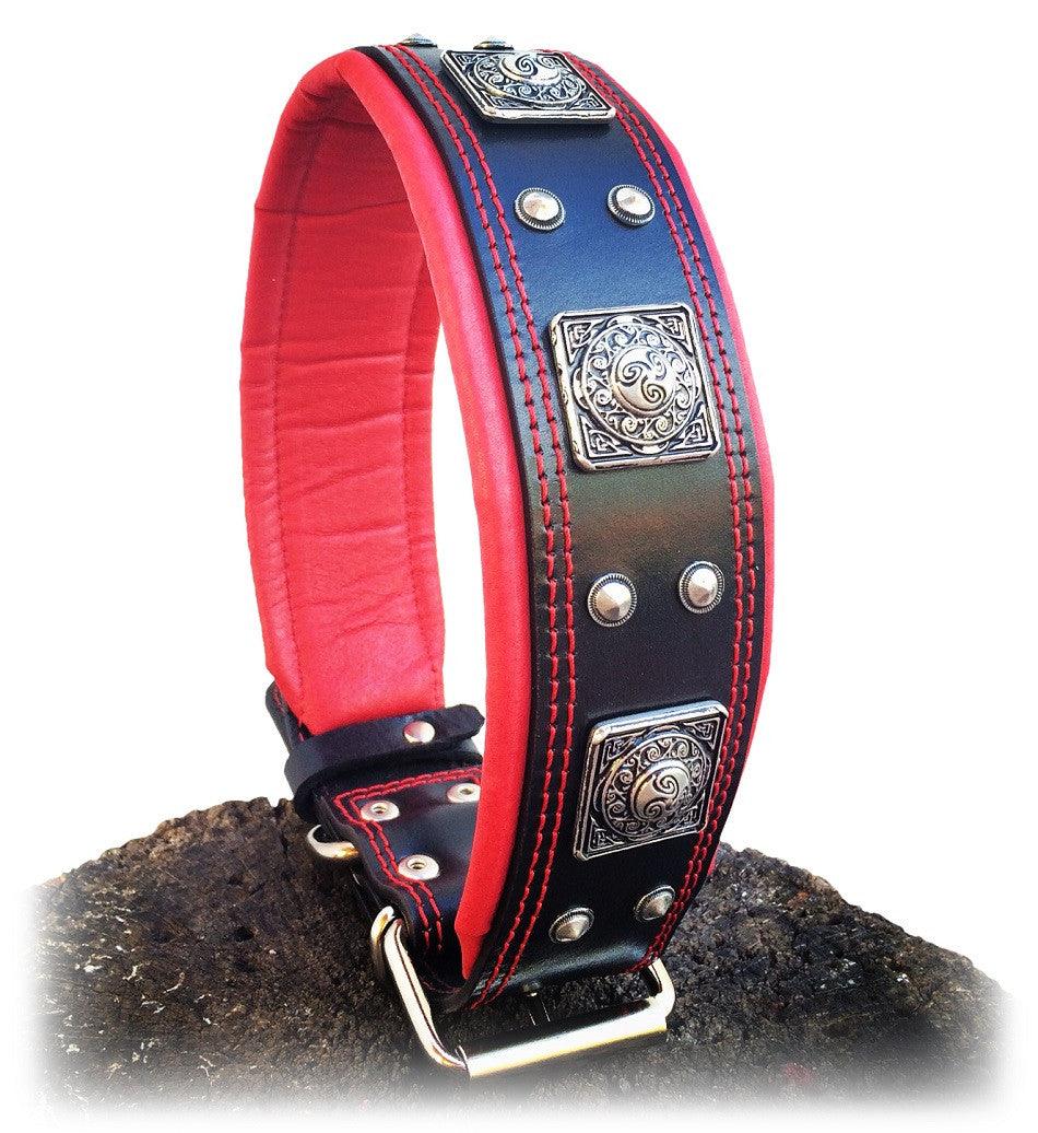The "Eros" collar 2.5 inch wide black & red - Image 3