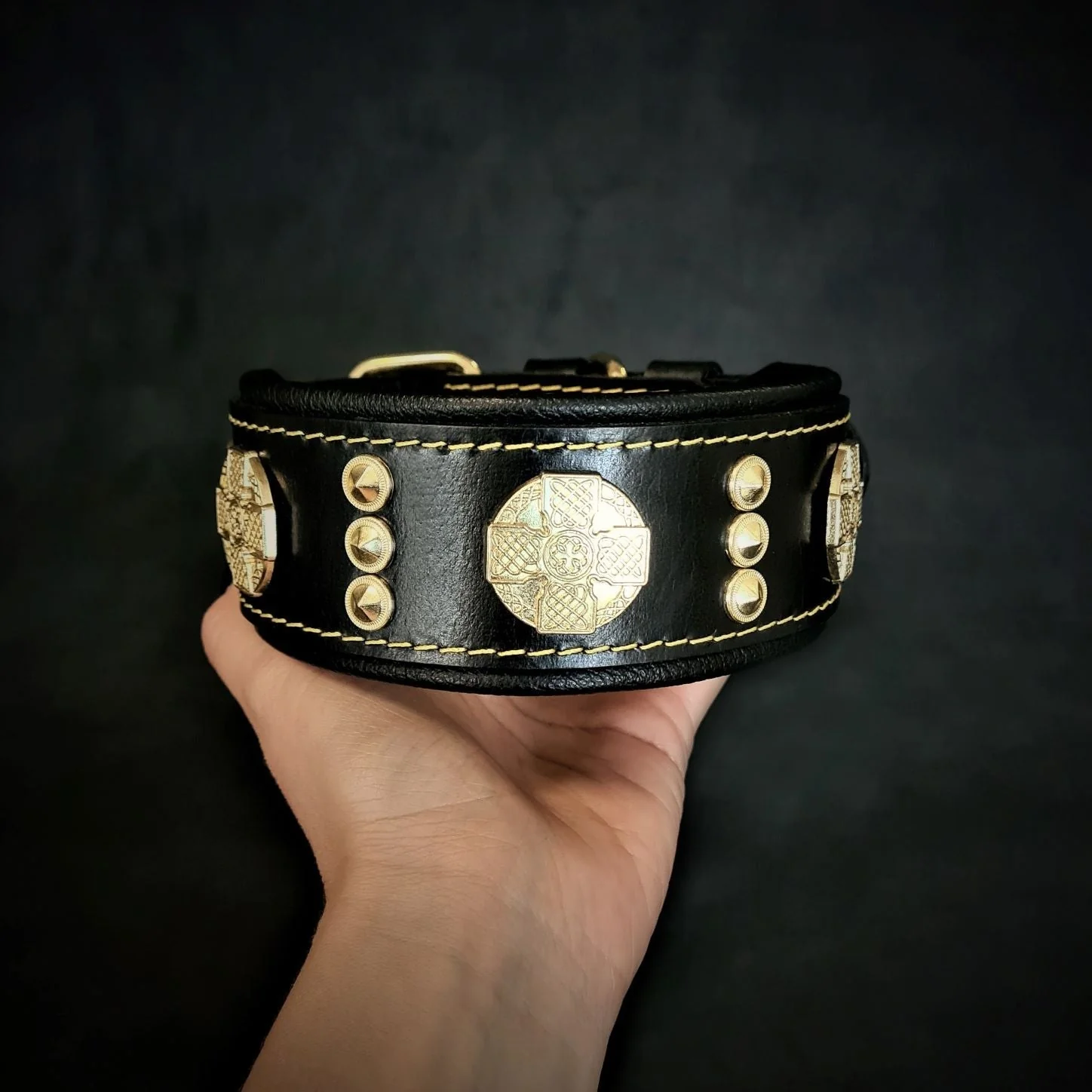 The "Maximus" collar 2 inch wide gold decoration - Image 2