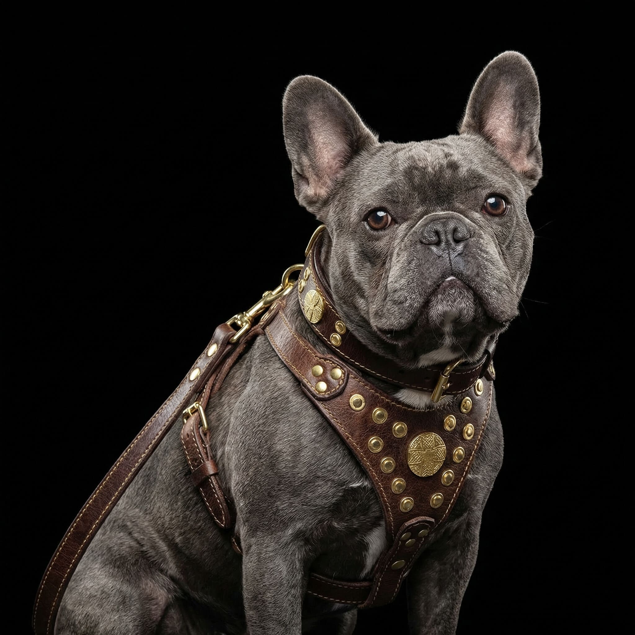 The ''Maximus'' harness Brown & Gold Small to Medium Size - Image 3