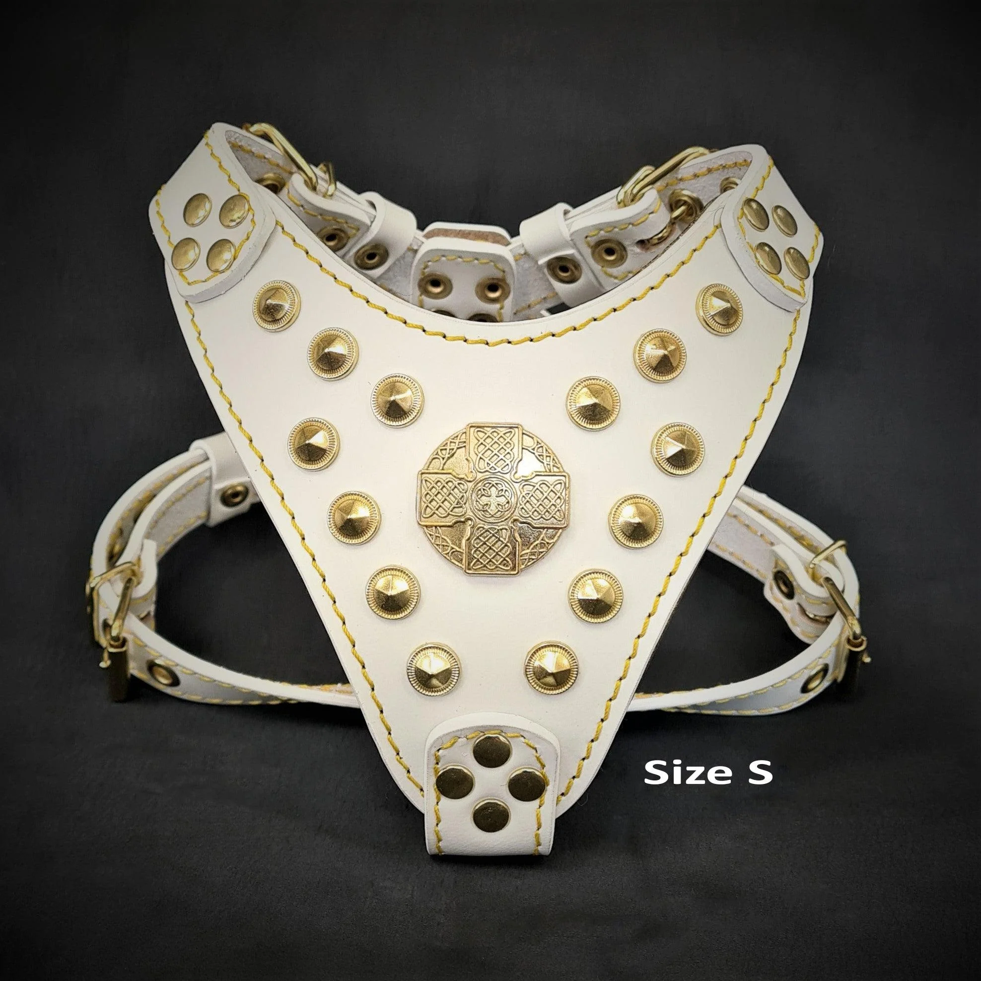 The ''Maximus'' harness White & Gold Small to Medium Size - Image 2