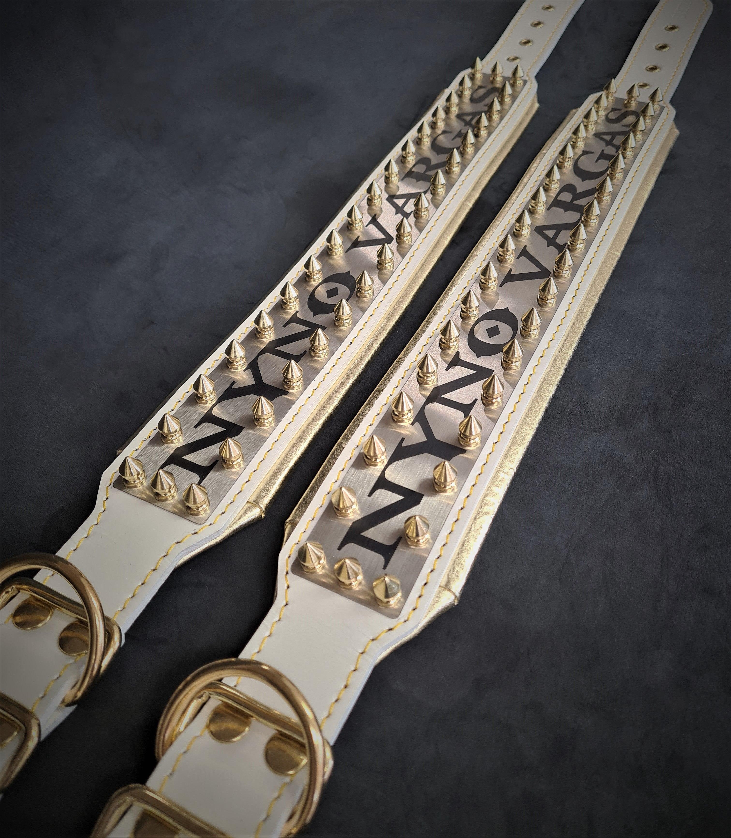 The "Metal" collar White & Gold- personalized! - Image 2