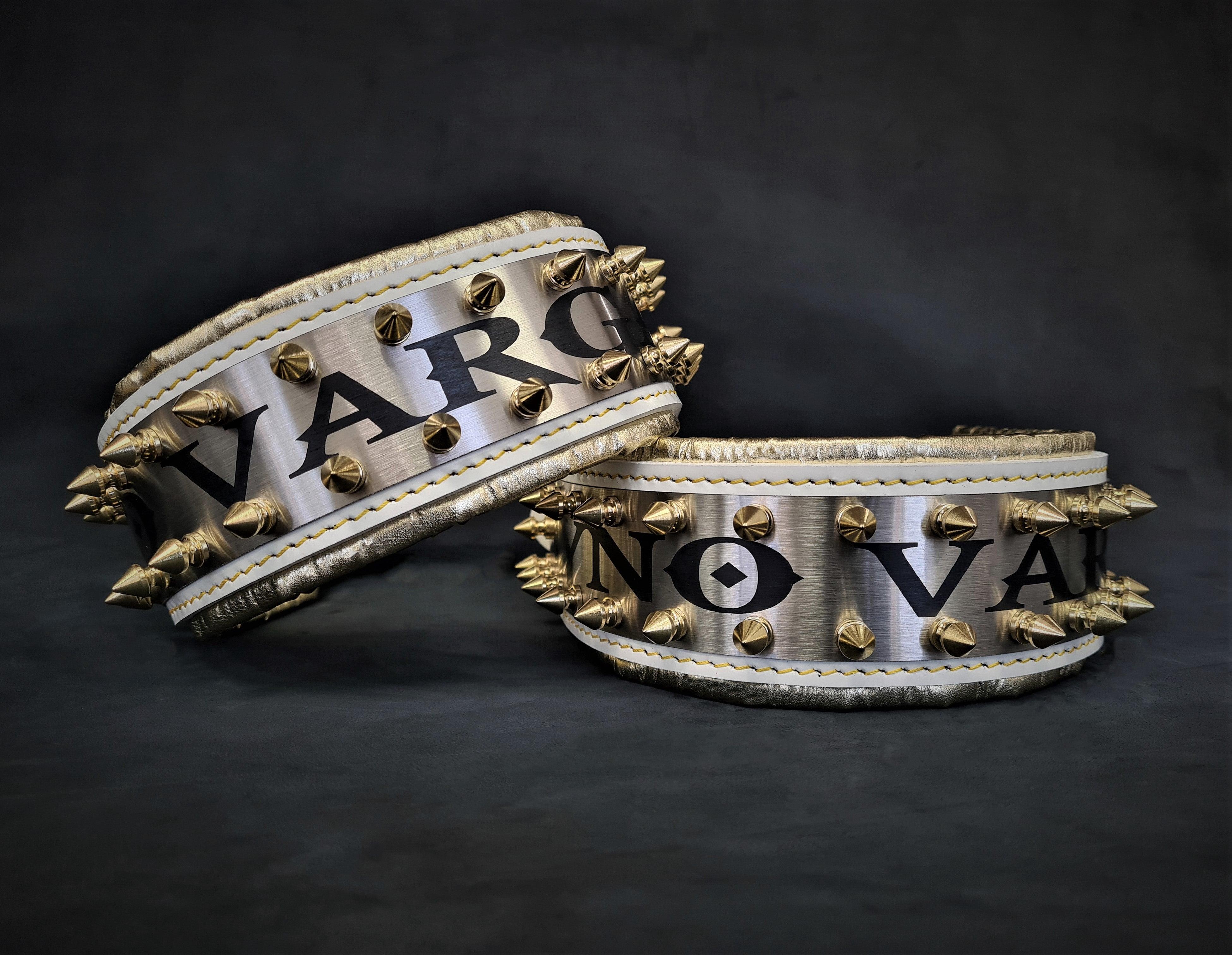 The "Metal" collar White & Gold- personalized! - Image 3