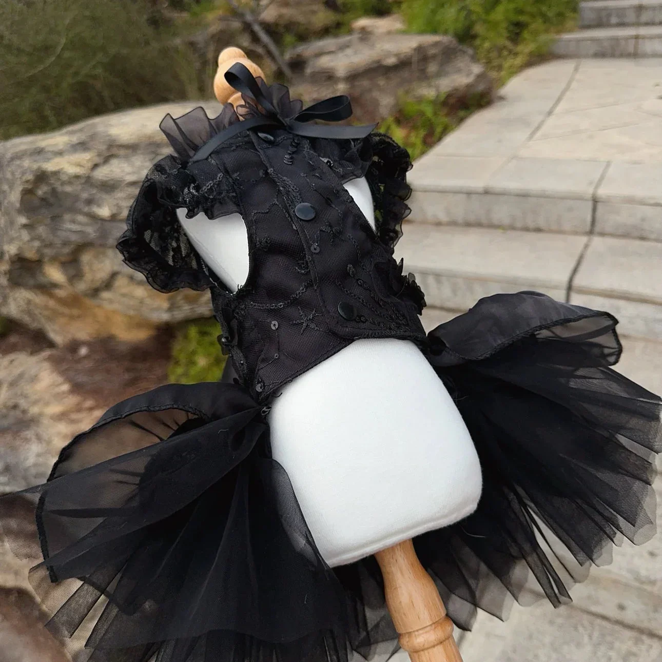 The Midnight Princess Gown - Luxury Black Lace Dress - Image 4