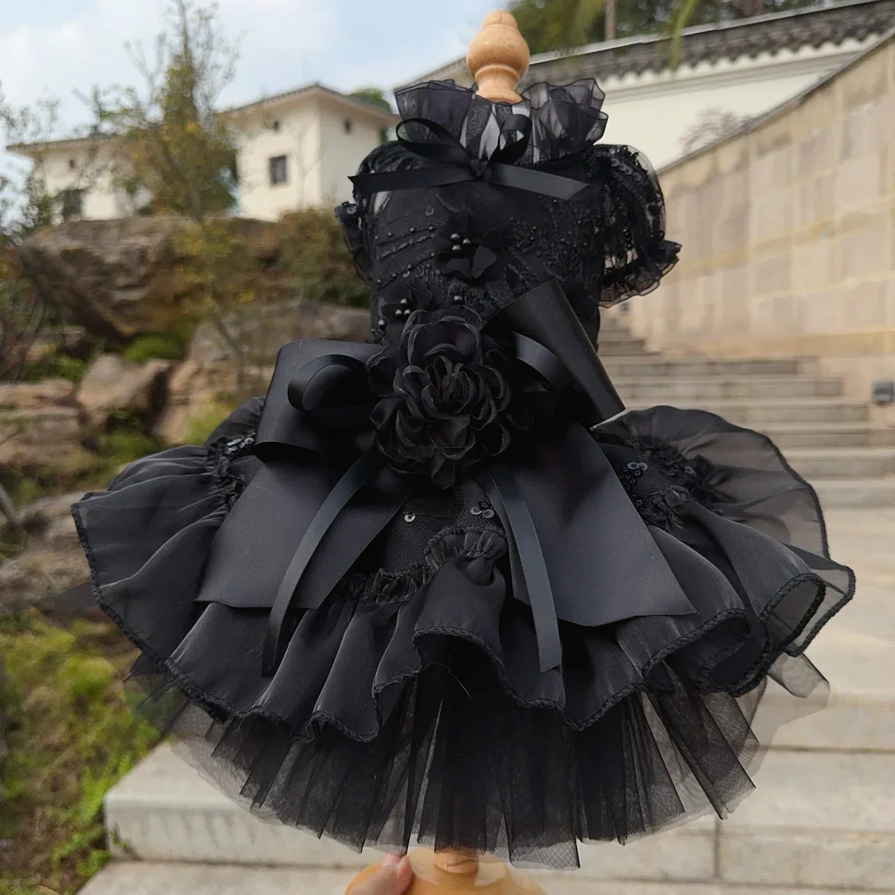 The Midnight Princess Gown - Luxury Black Lace Dress - Image 7