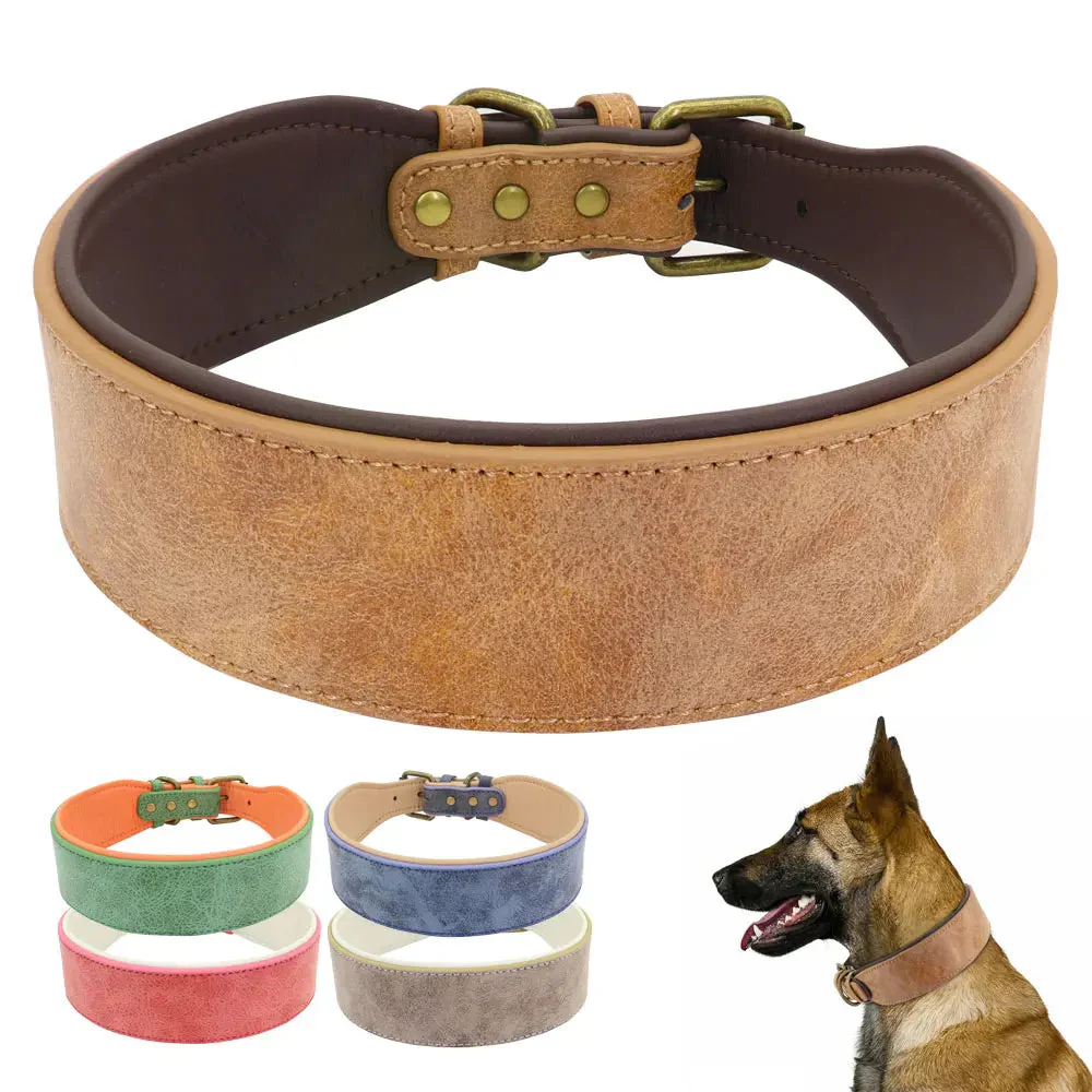 The Wide Luxe Collar - Padded Leather for Large Dogs - Image 3