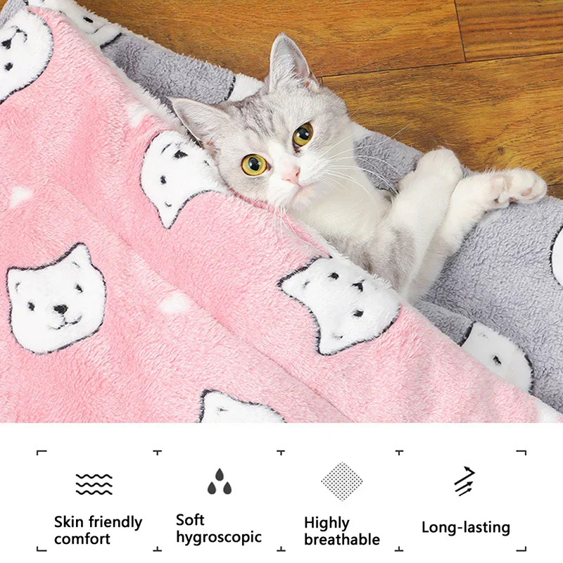 Thicken Flannel Cat Mat – Soft Winter Sleeping Cushion for Cats & Small Dogs - Image 4