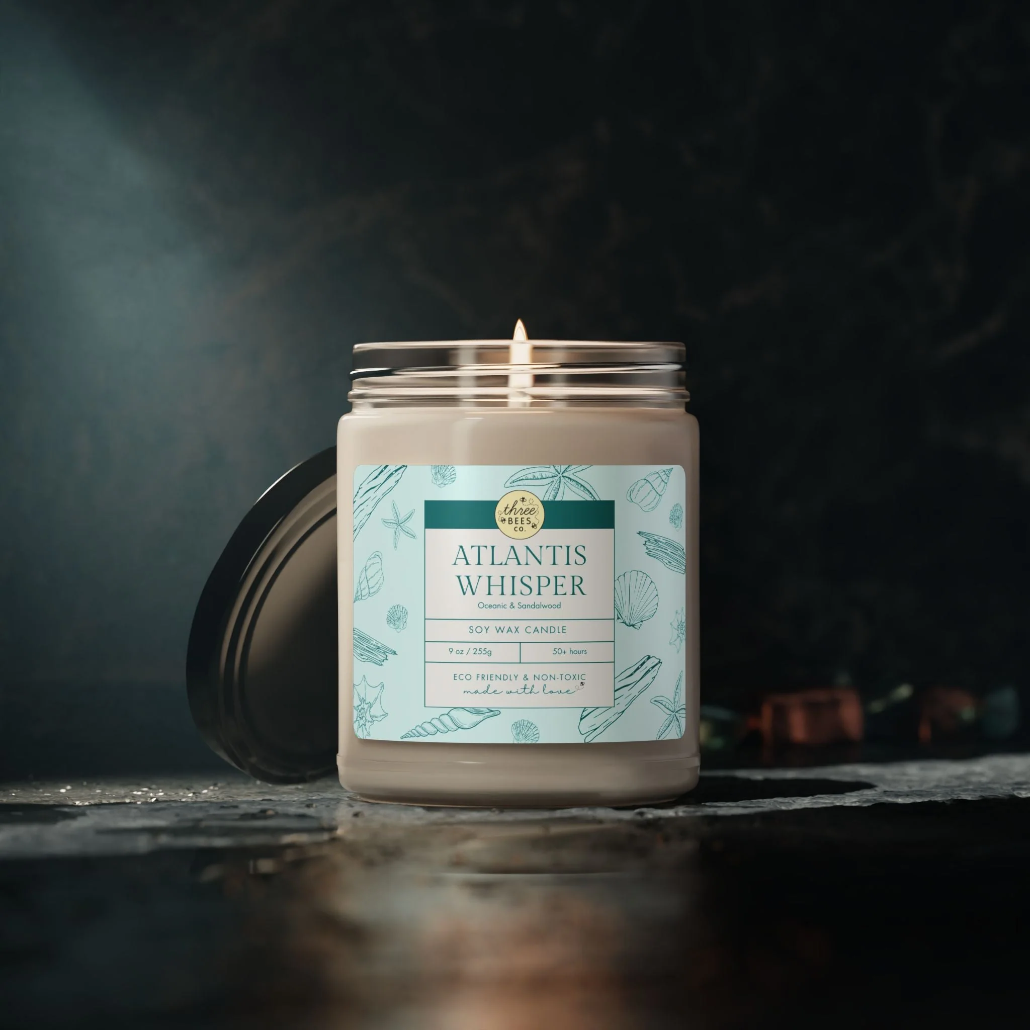 Three Bees Scented Soy Candle - 9oz - Image 2